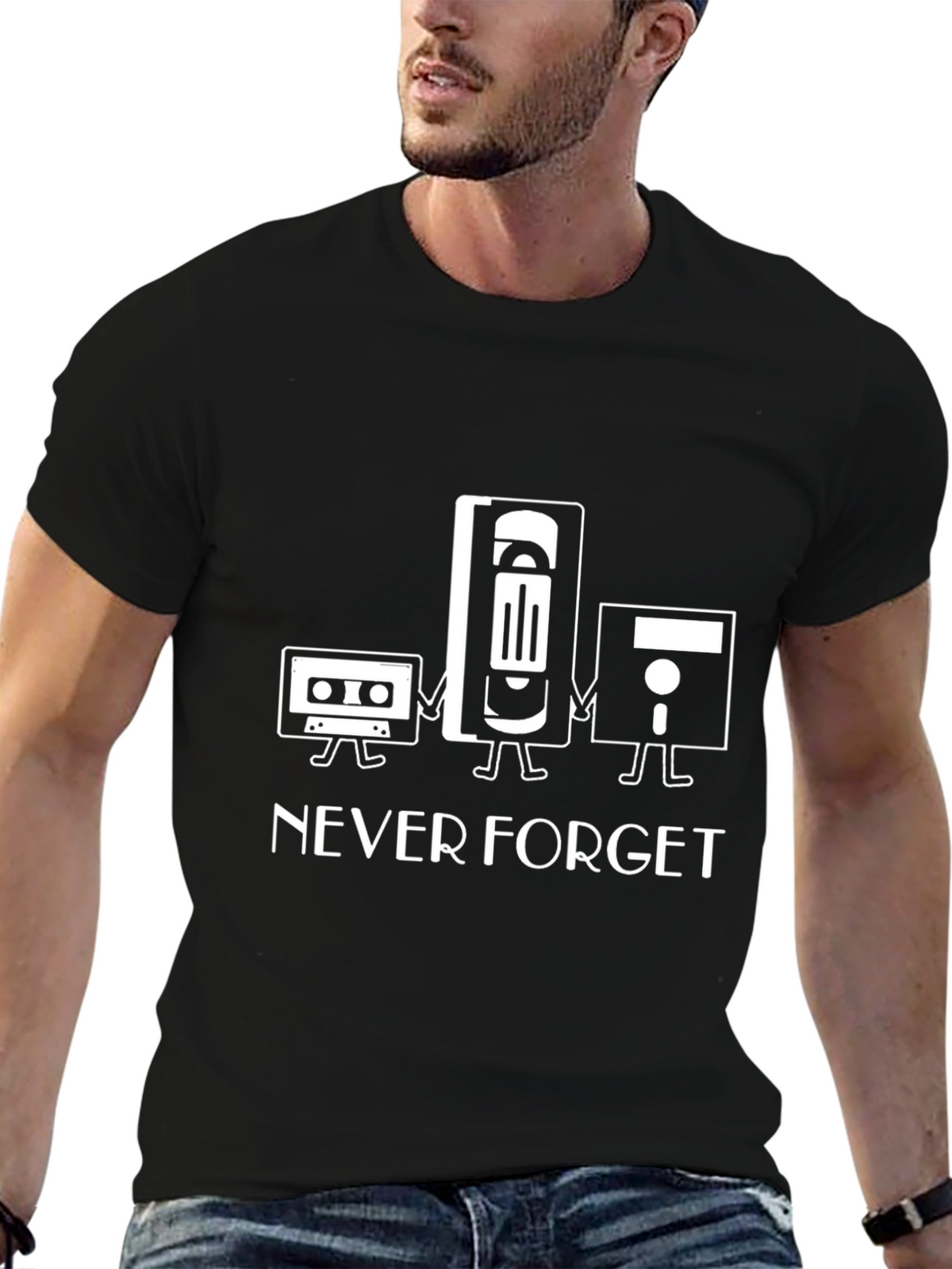 Never Forget Retro Tech Graphic Tee