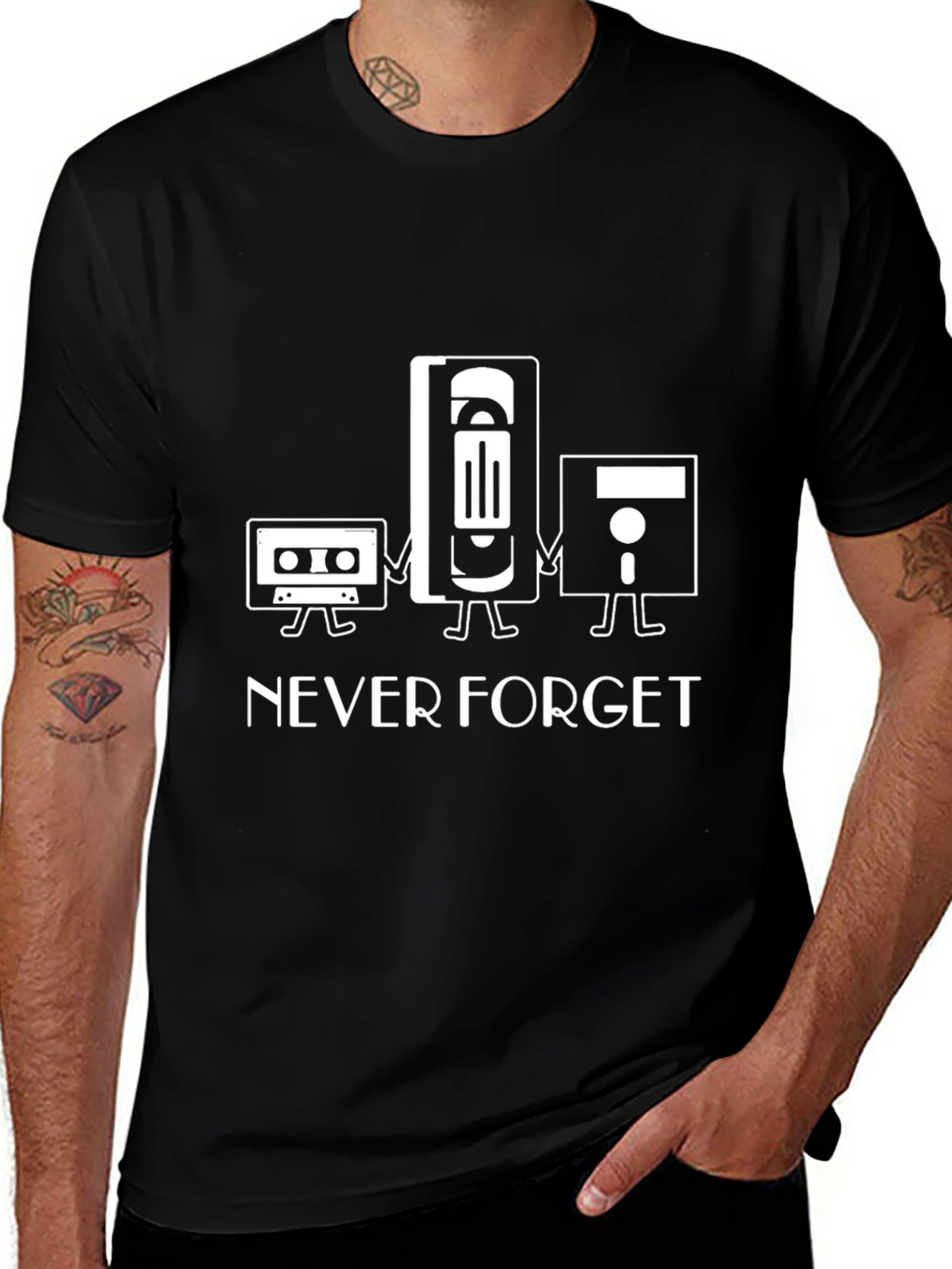Never Forget Retro Tech Graphic Tee
