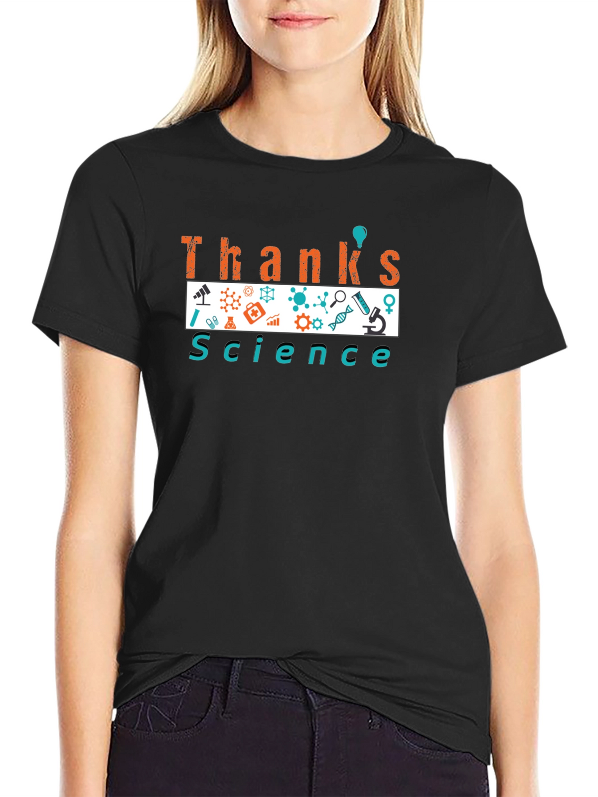 Thanks Science T-Shirt - Black Graphic Tee