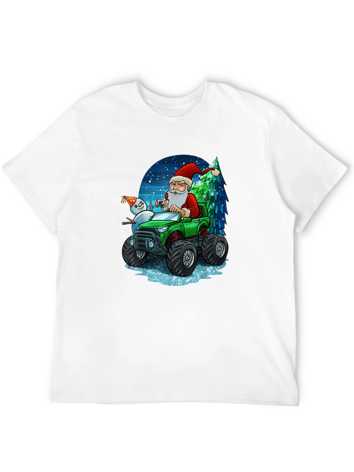 Santas Monster Truck Christmas T-Shirt