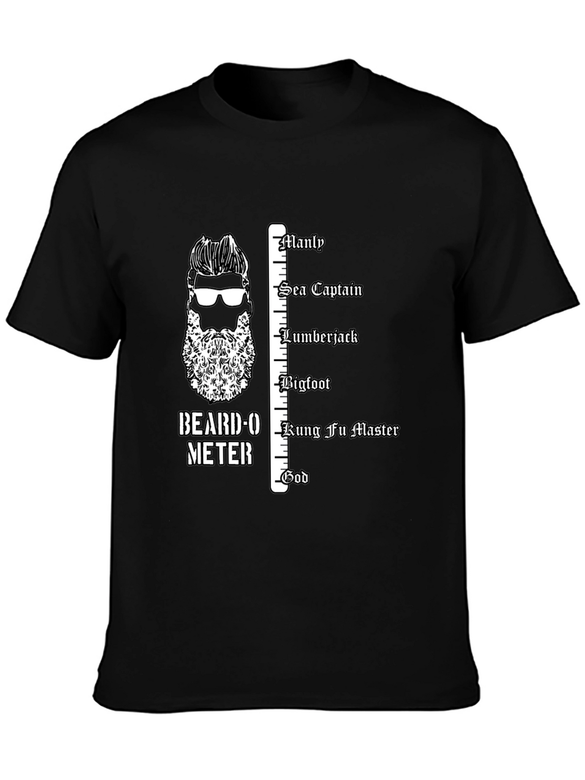 Beard-O-Meter Graphic Tee - Manly Humor T-Shirt