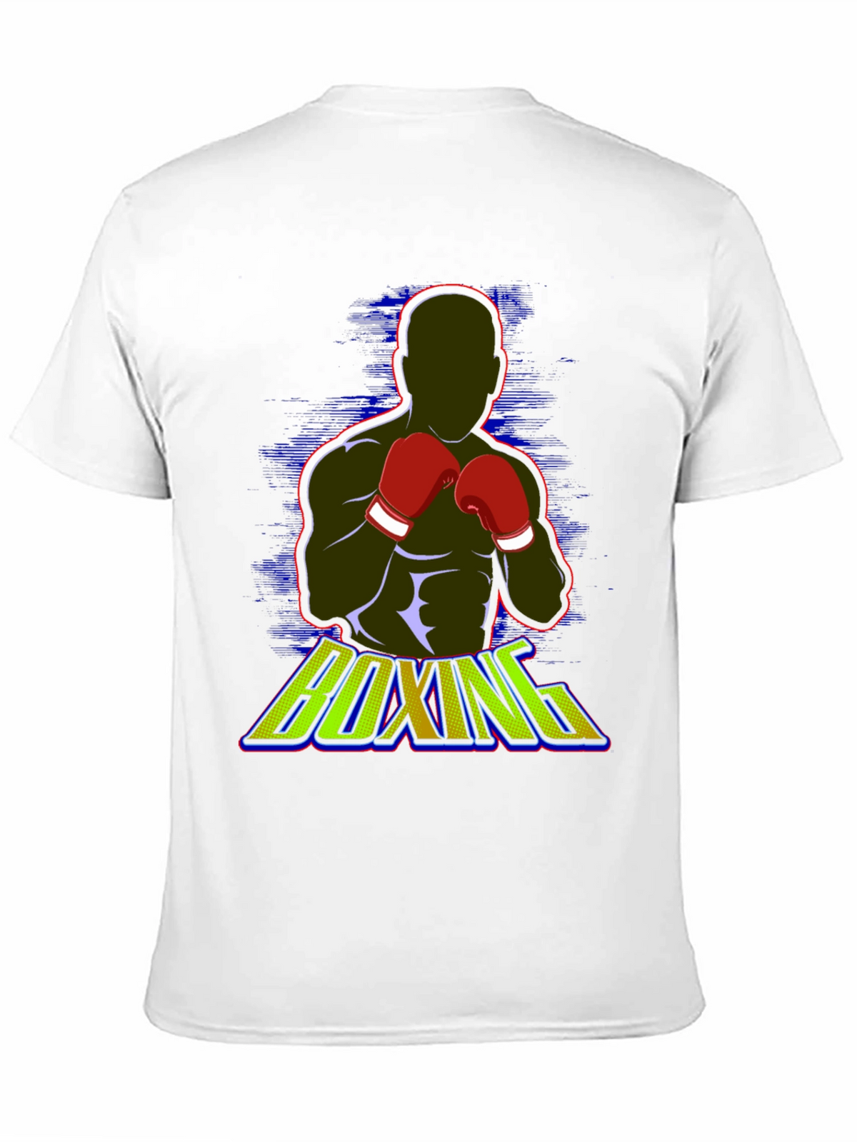 Boxing Graphic Tee - Black Cotton Blend T-Shirt