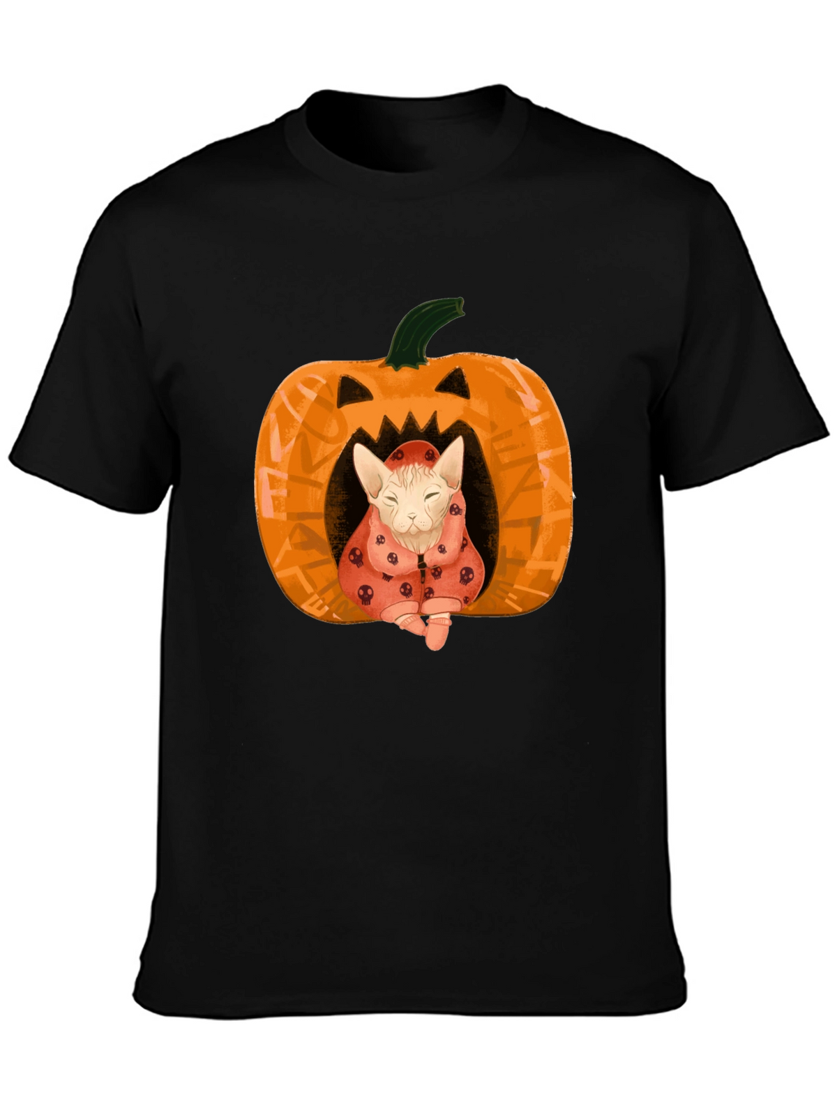 Halloween Cat Pumpkin T-Shirt - Spooky Cute!