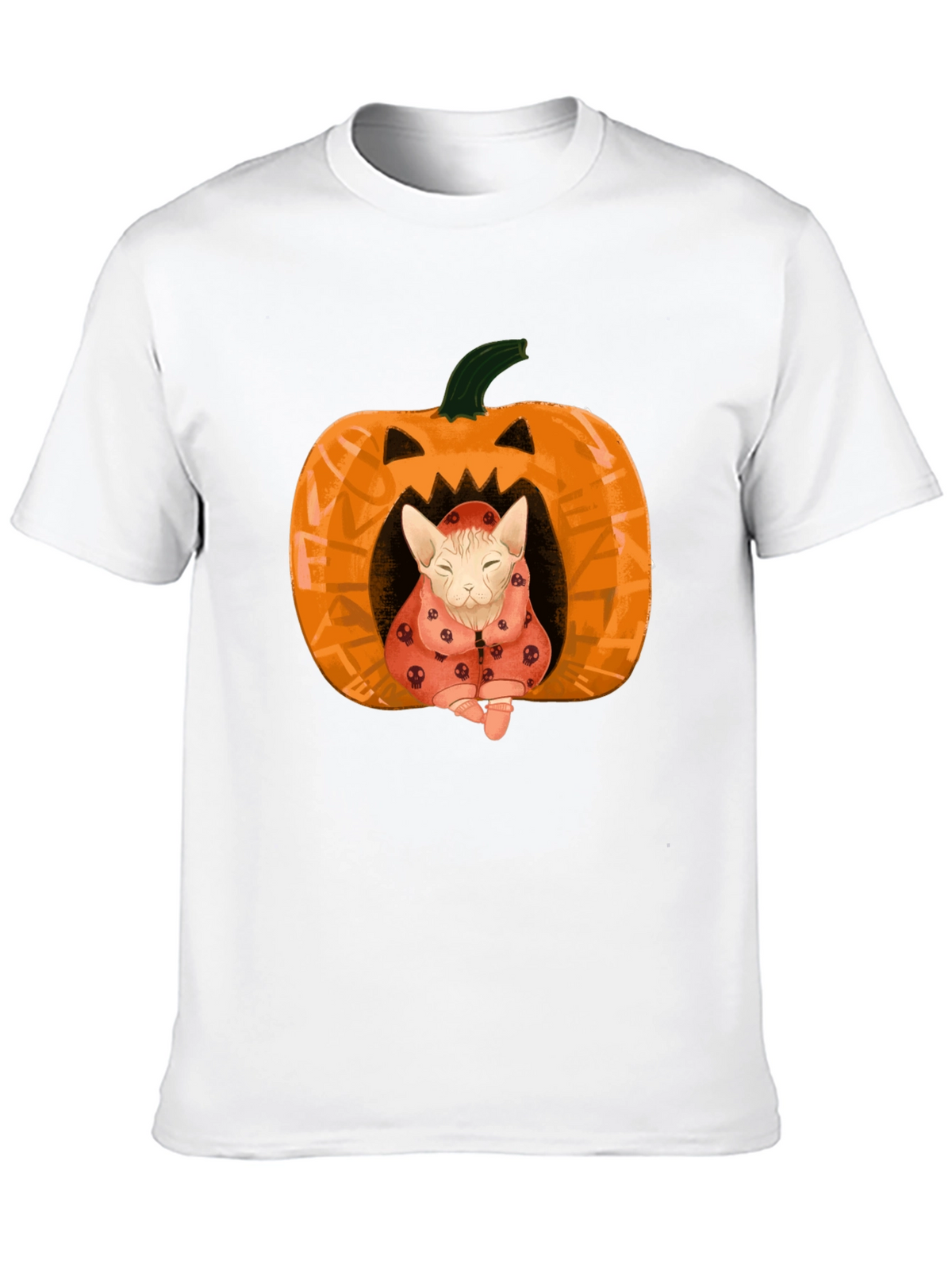 Halloween Cat Pumpkin T-Shirt - Spooky Cute!