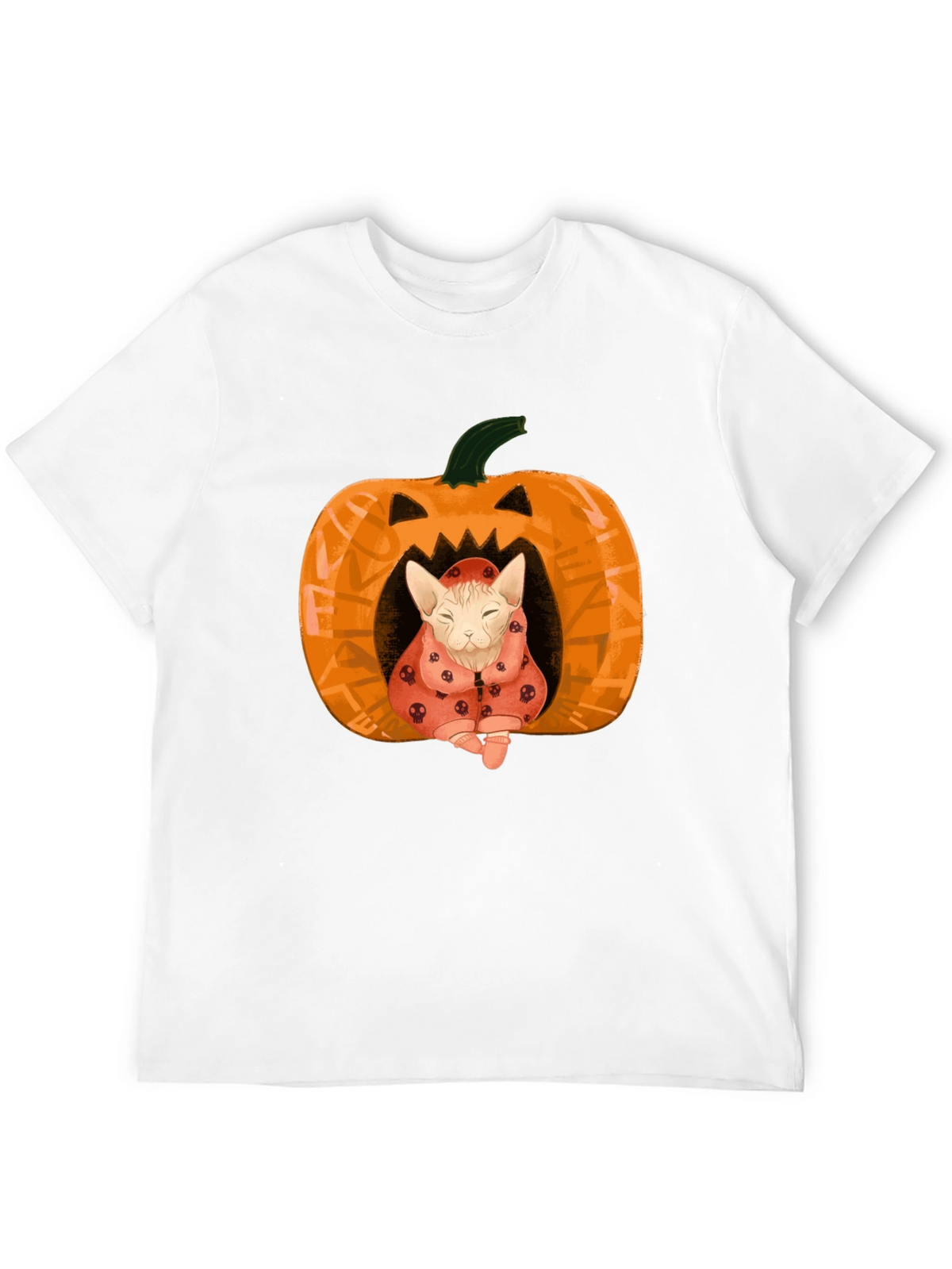 Halloween Cat Pumpkin T-Shirt - Spooky Cute!
