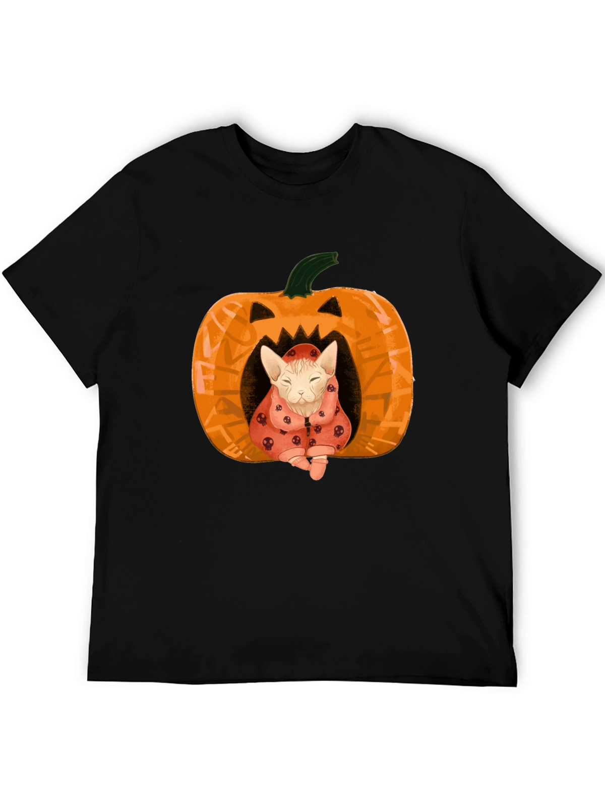Halloween Cat Pumpkin T-Shirt - Spooky Cute!
