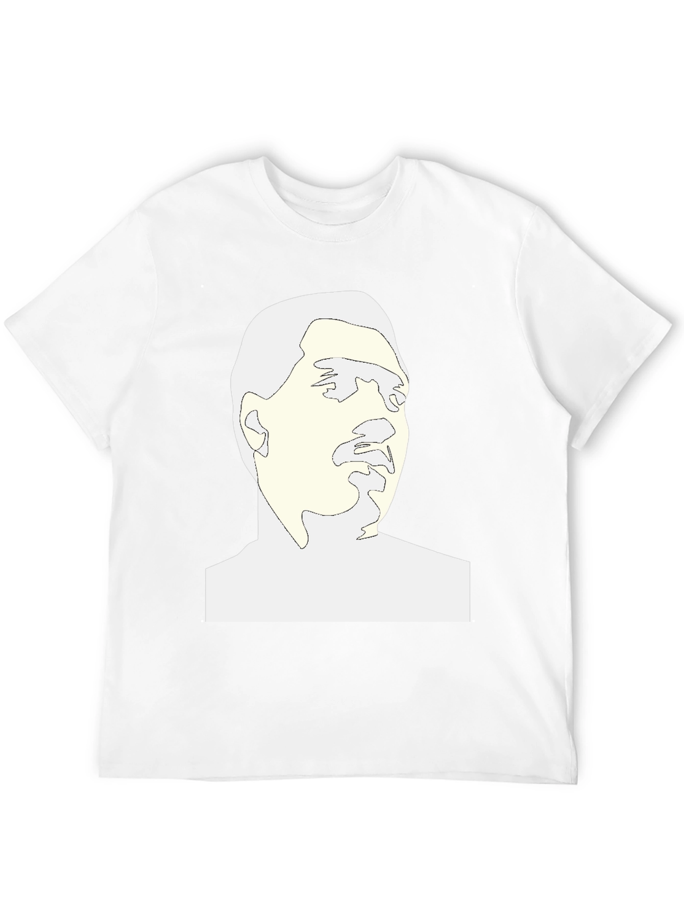 Abstract Face Graphic Tee - Black Cotton Blend