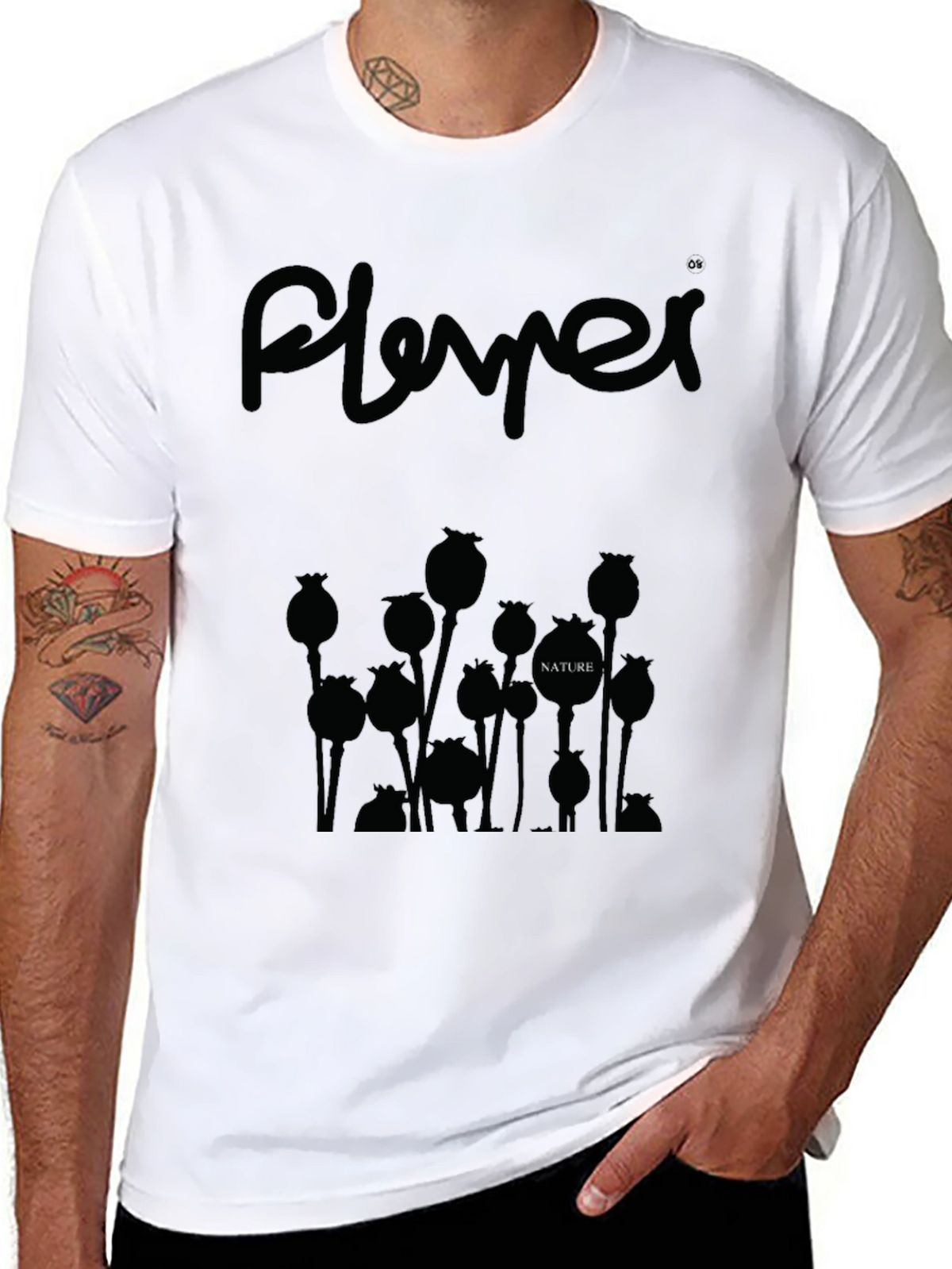 Nature Poppy Graphic Tee - Unisex Black T-Shirt