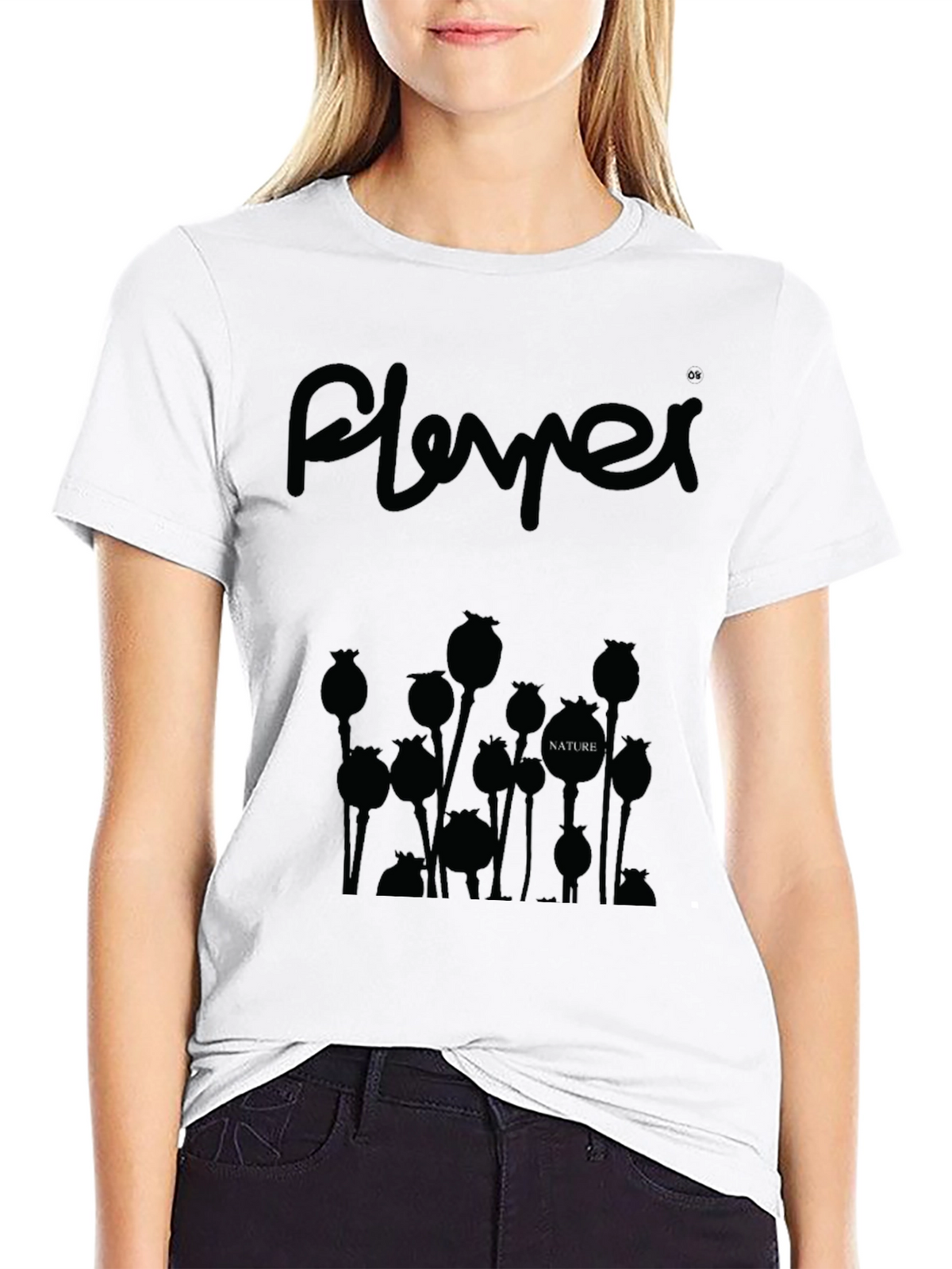 Nature Poppy Graphic Tee - Unisex Black T-Shirt