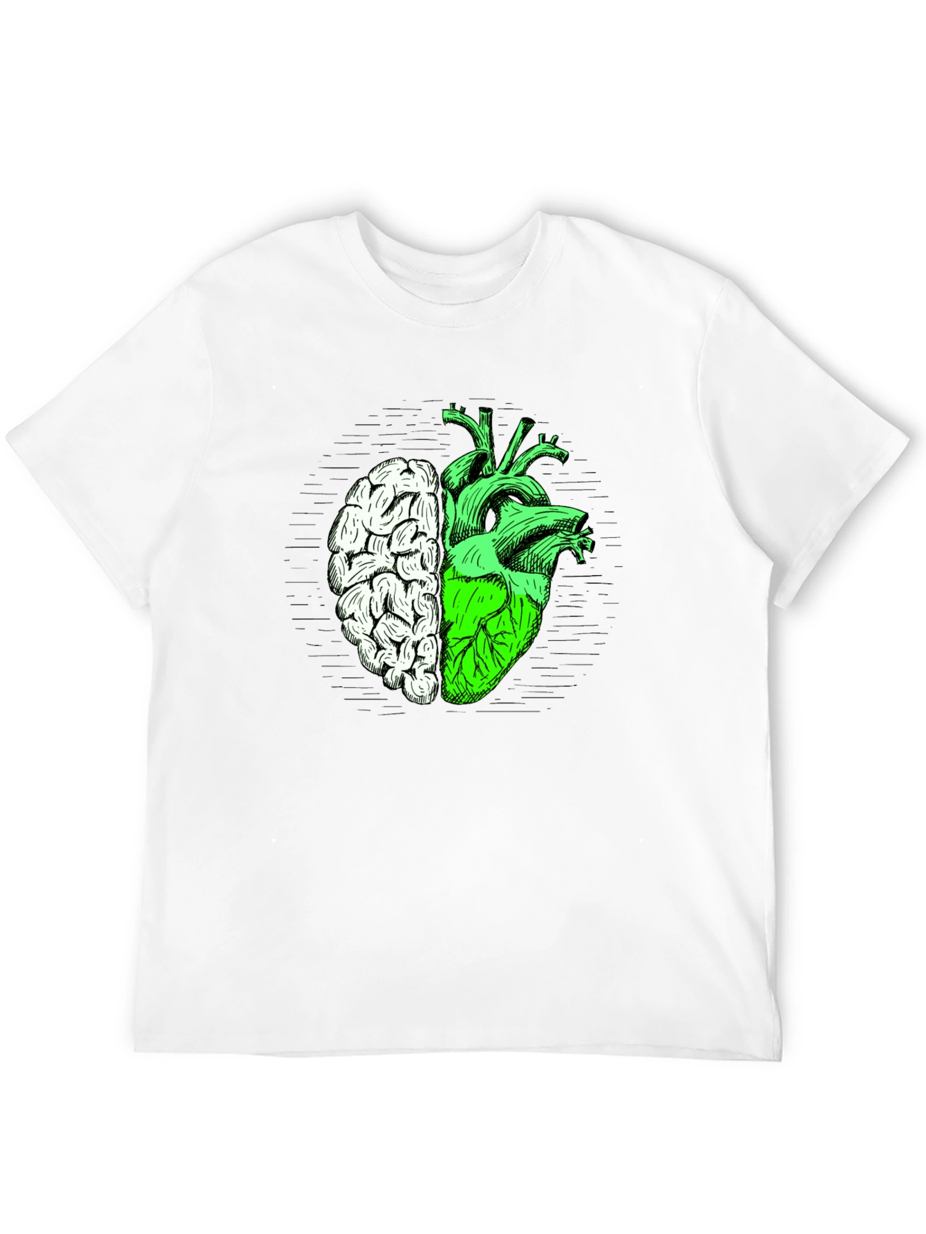 Brain Heart Graphic Tee - Mens Black T-Shirt