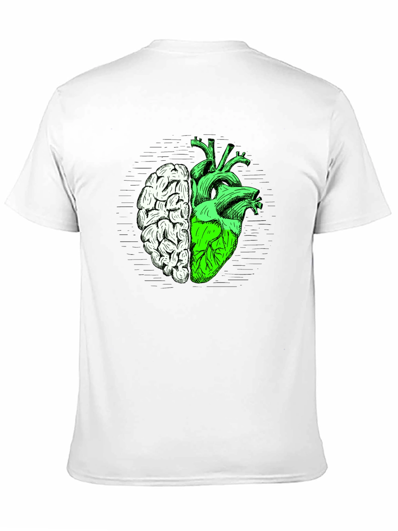 Brain Heart Graphic Tee - Mens Black T-Shirt