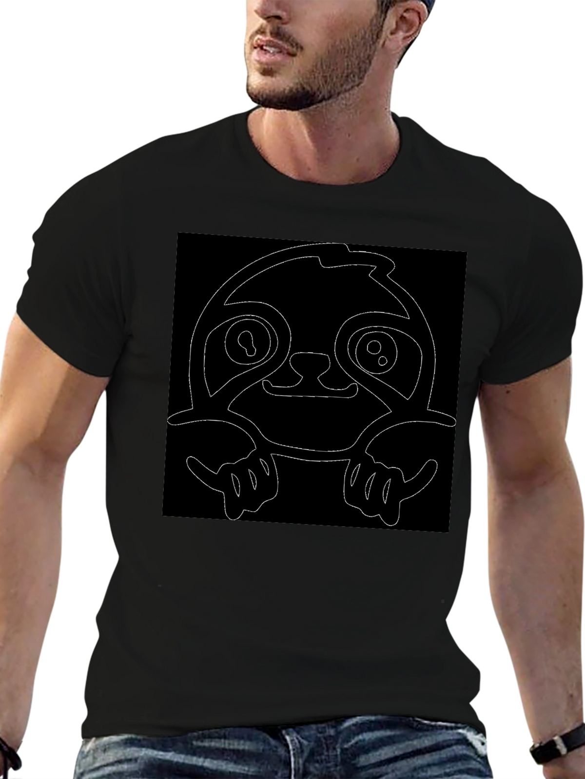 Sloth Graphic Black T-Shirt - Hang Loose Style