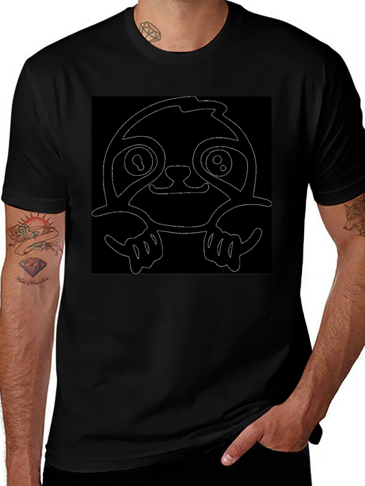 Sloth Graphic Black T-Shirt - Hang Loose Style
