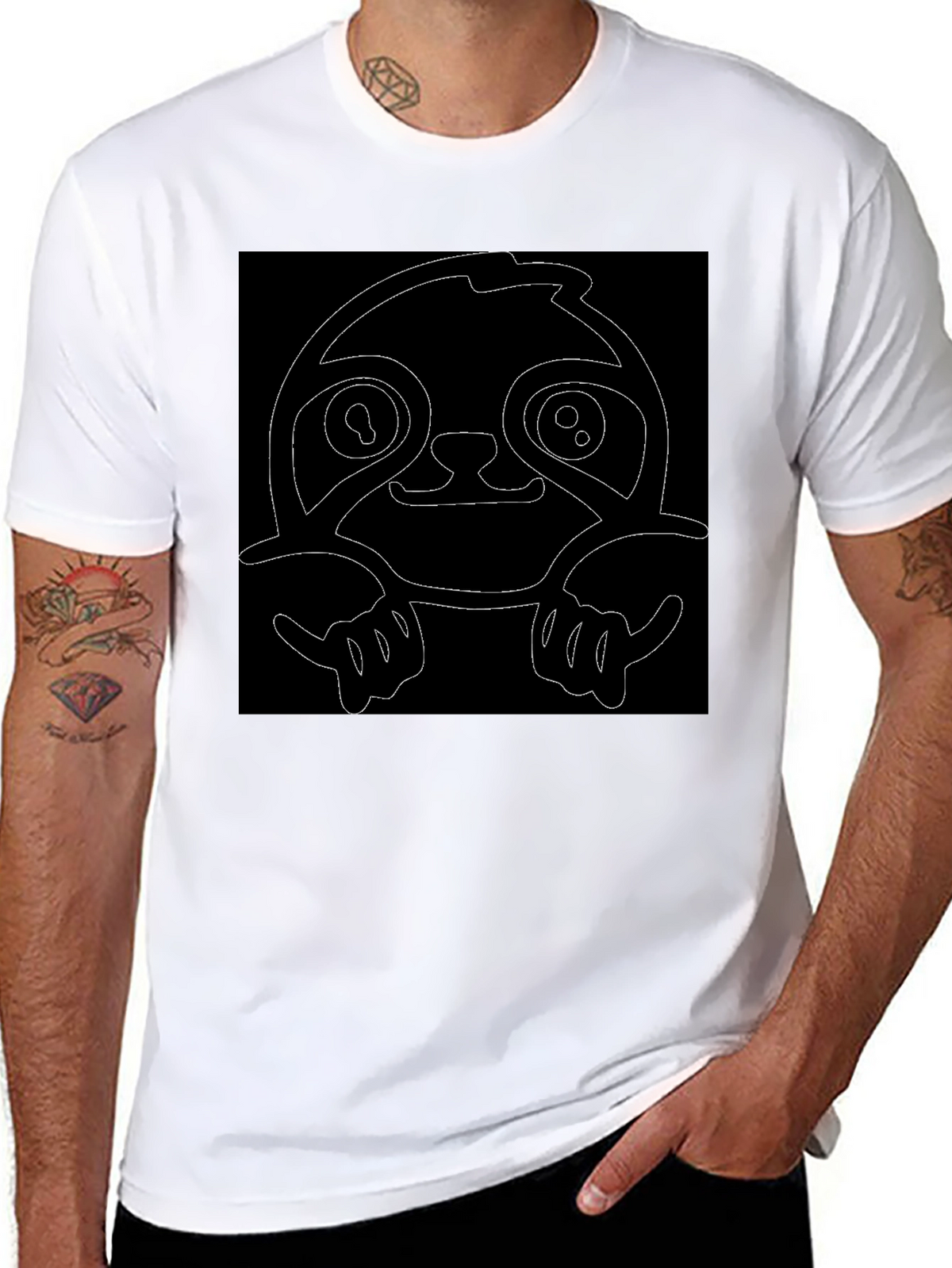 Sloth Graphic Black T-Shirt - Hang Loose Style