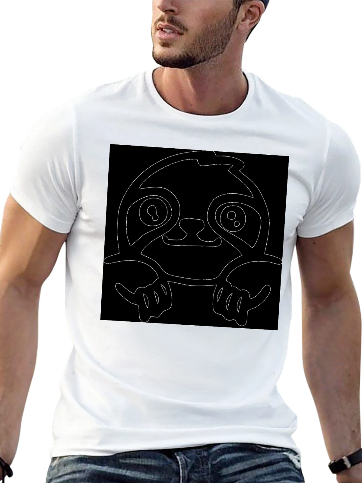 Sloth Graphic Black T-Shirt - Hang Loose Style