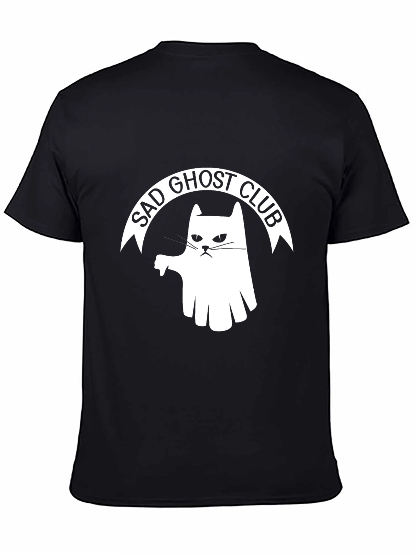 Sad Ghost Club T-Shirt - Funny Cat Tee