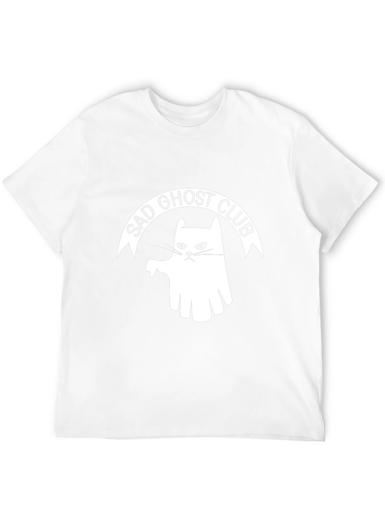 Sad Ghost Club T-Shirt - Funny Cat Tee