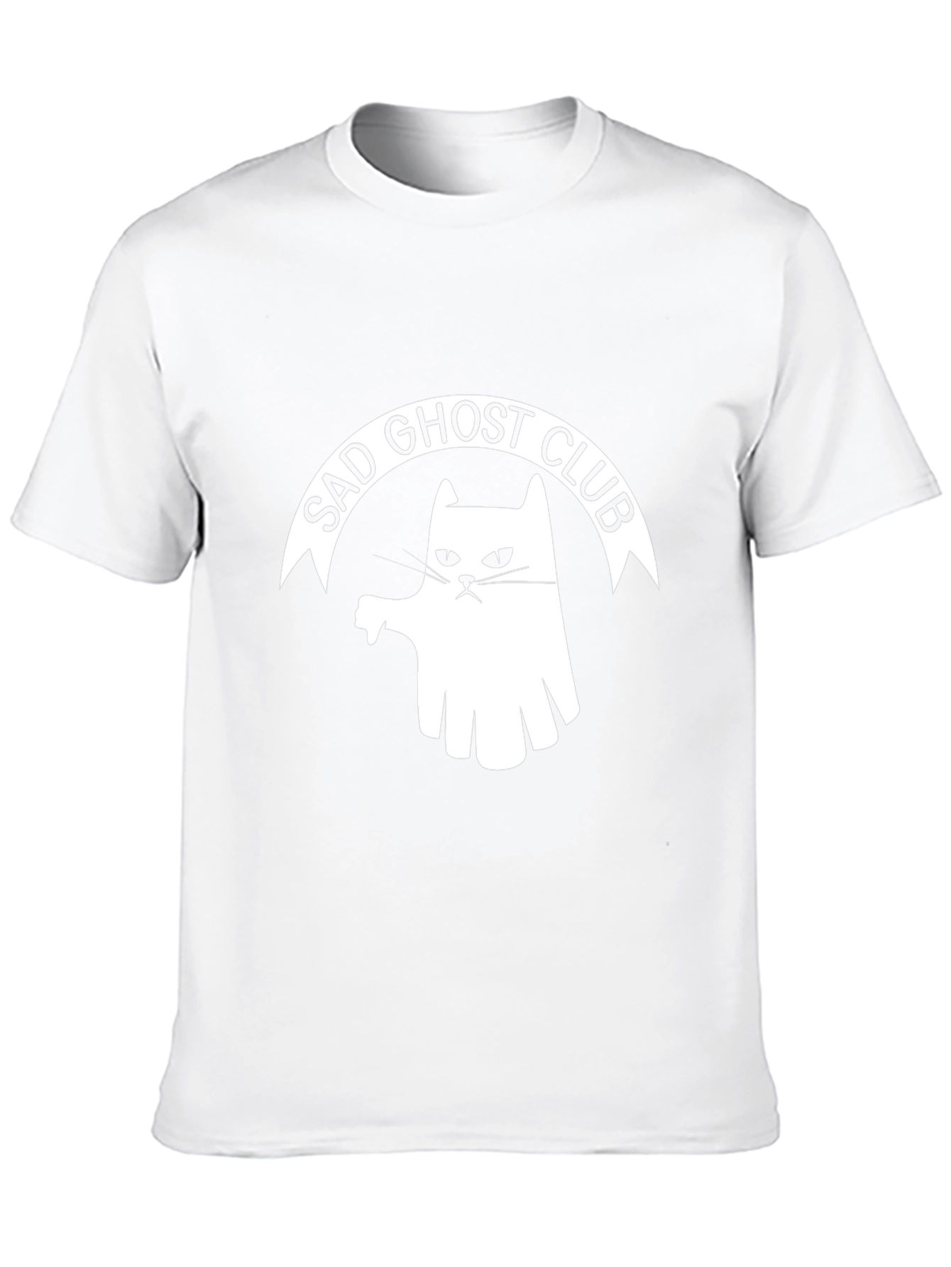 Sad Ghost Club T-Shirt - Funny Cat Tee