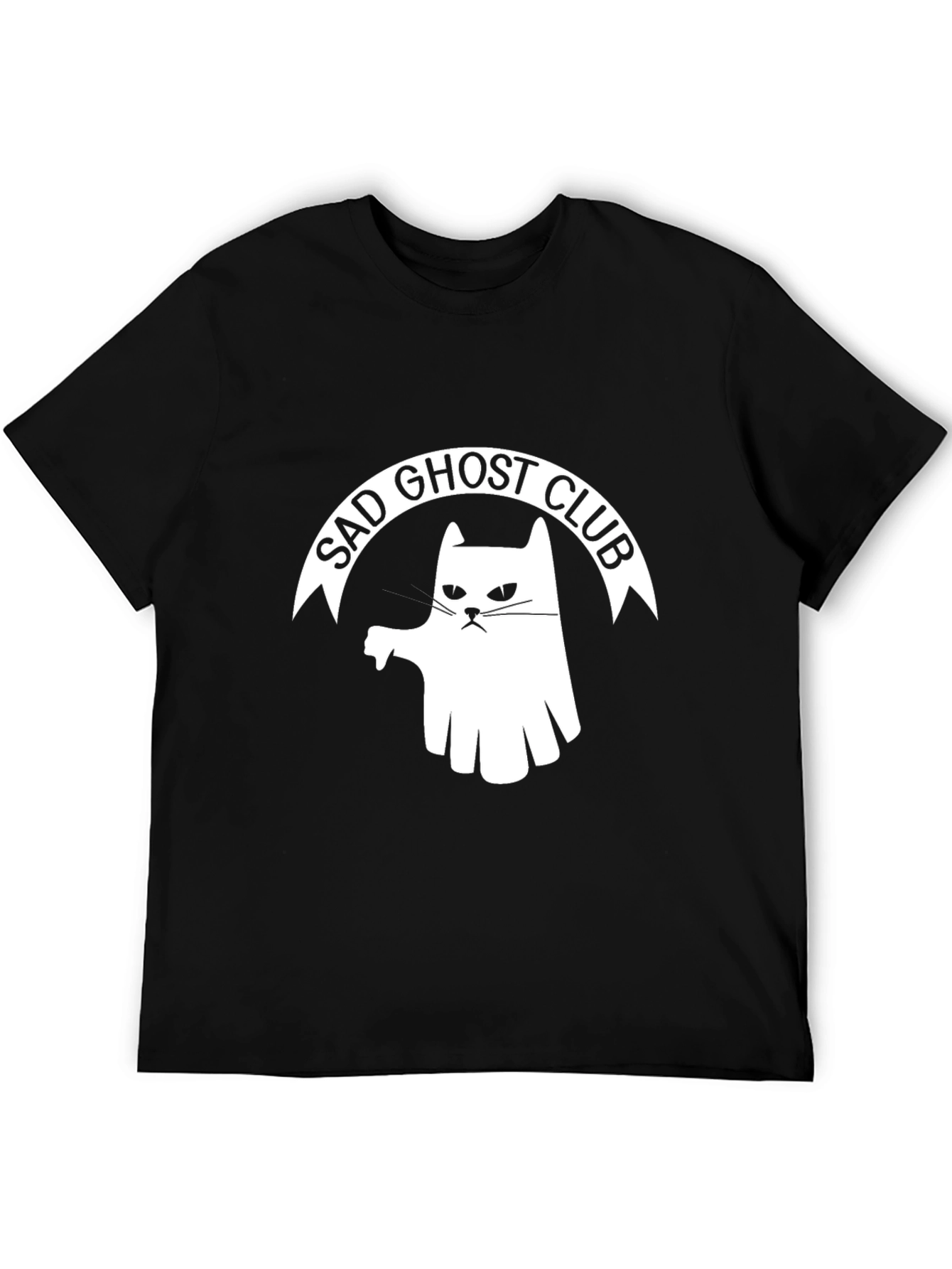 Sad Ghost Club T-Shirt - Funny Cat Tee