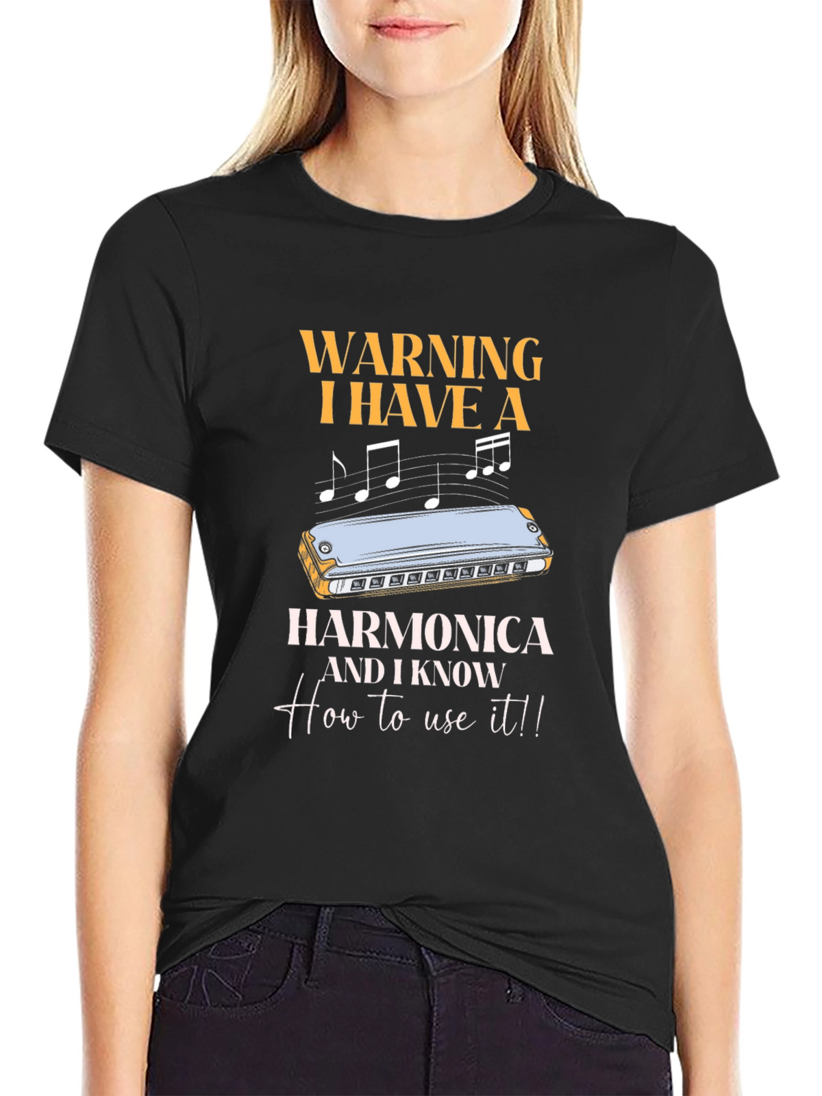 Harmonica Warning T-Shirt - Musician Humor Tee