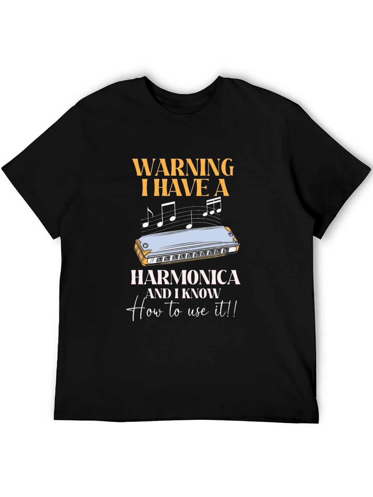 Harmonica Warning T-Shirt - Musician Humor Tee