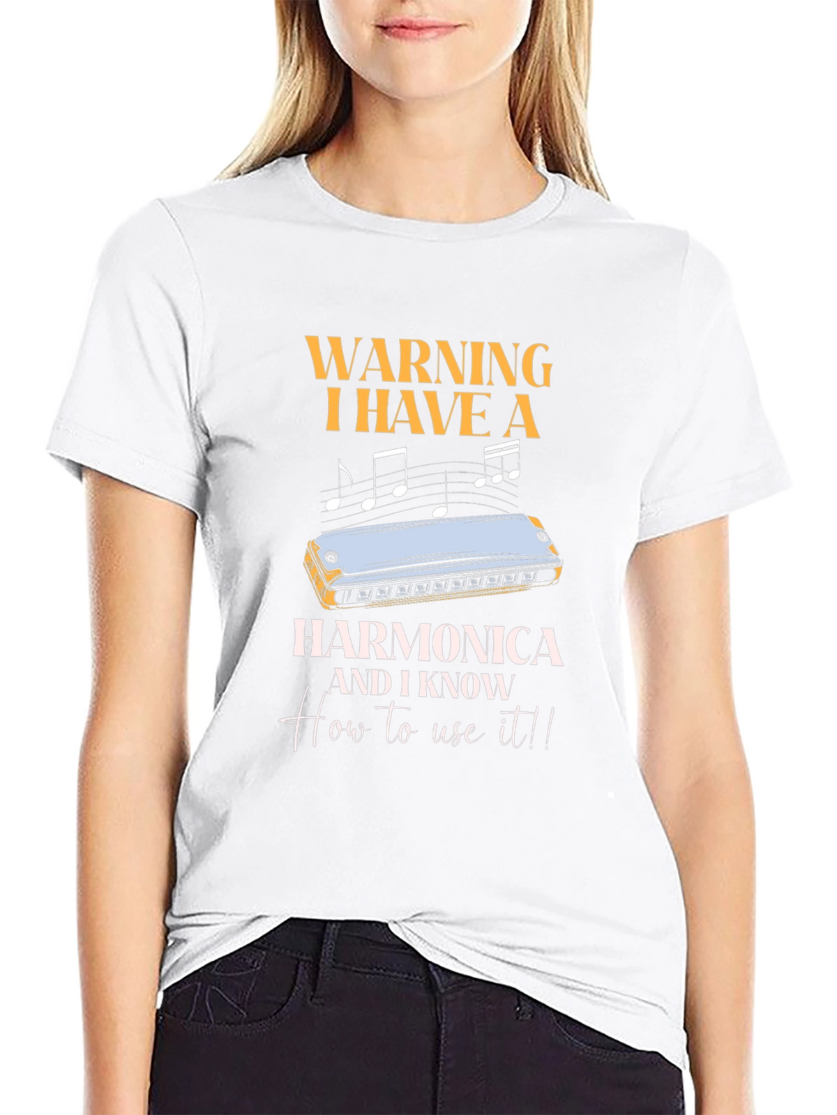 Harmonica Warning T-Shirt - Musician Humor Tee