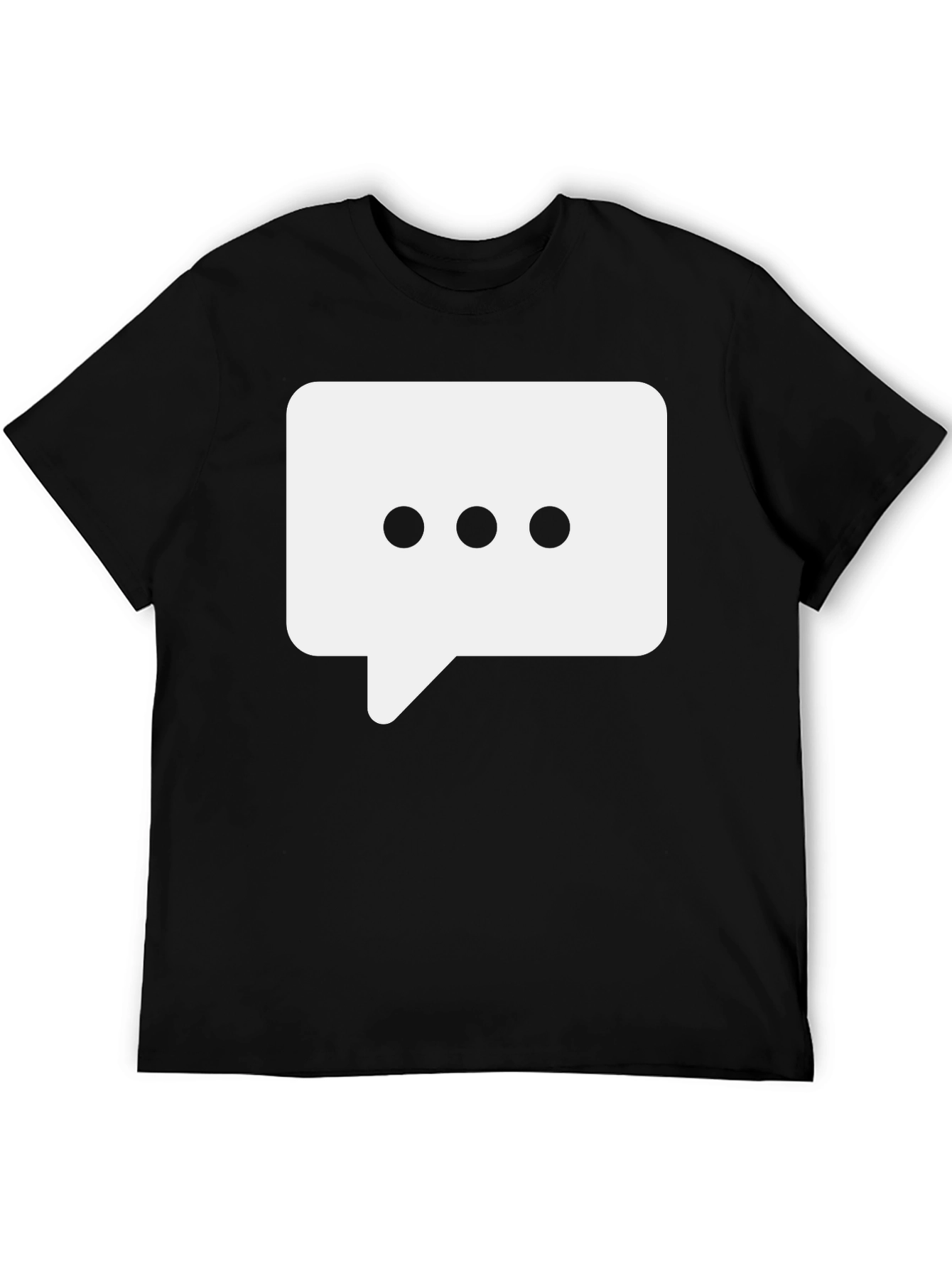 Black T-Shirt with Chat Bubble Design