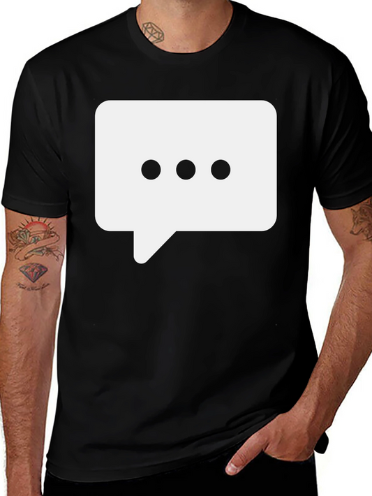 Black T-Shirt with Chat Bubble Design