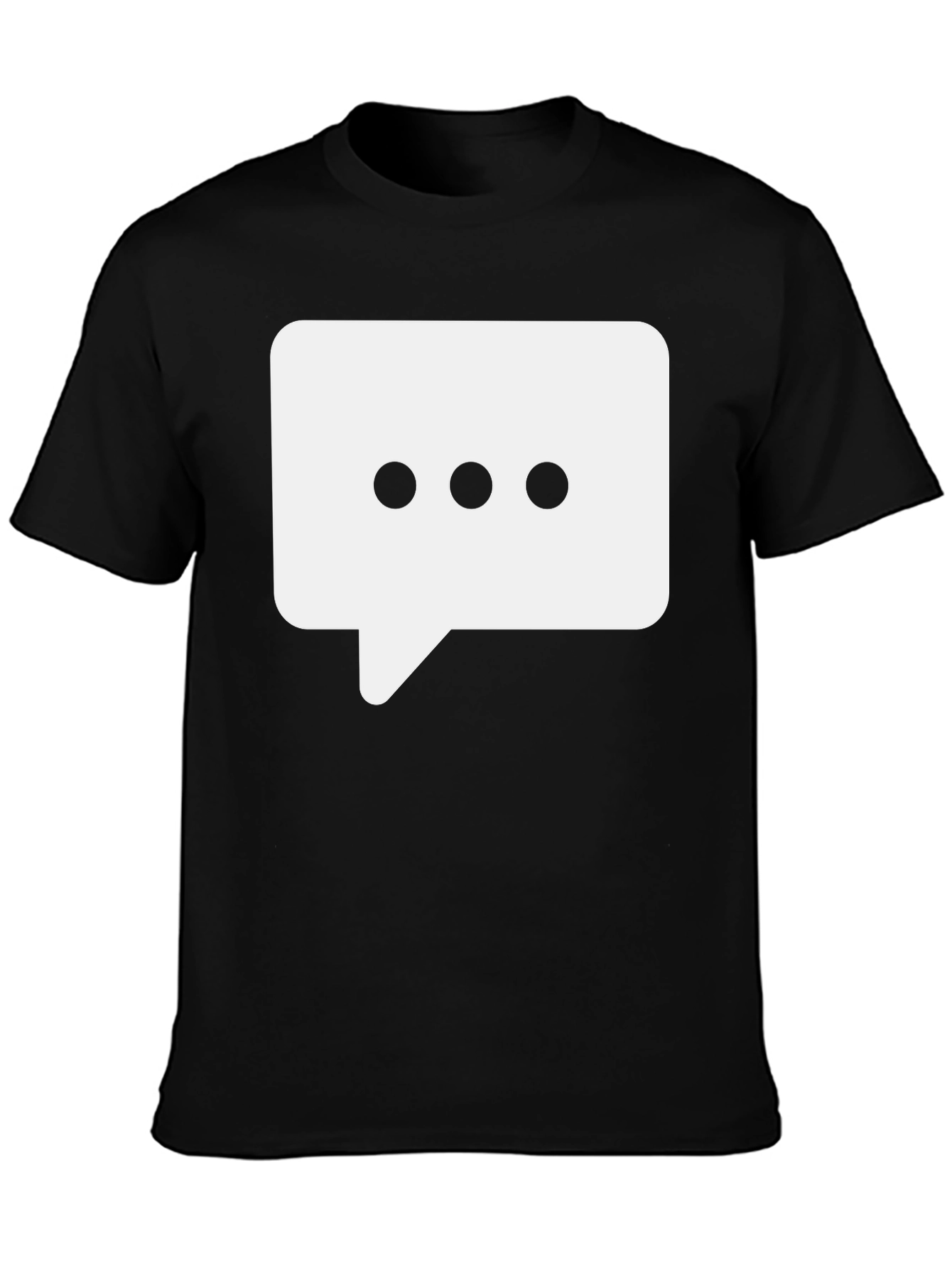 Black T-Shirt with Chat Bubble Design