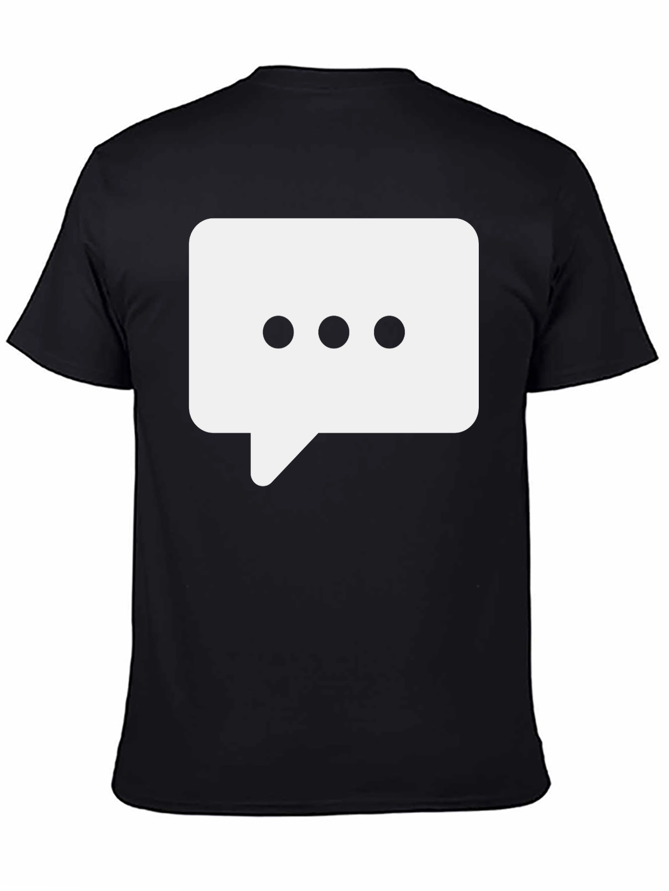 Black T-Shirt with Chat Bubble Design