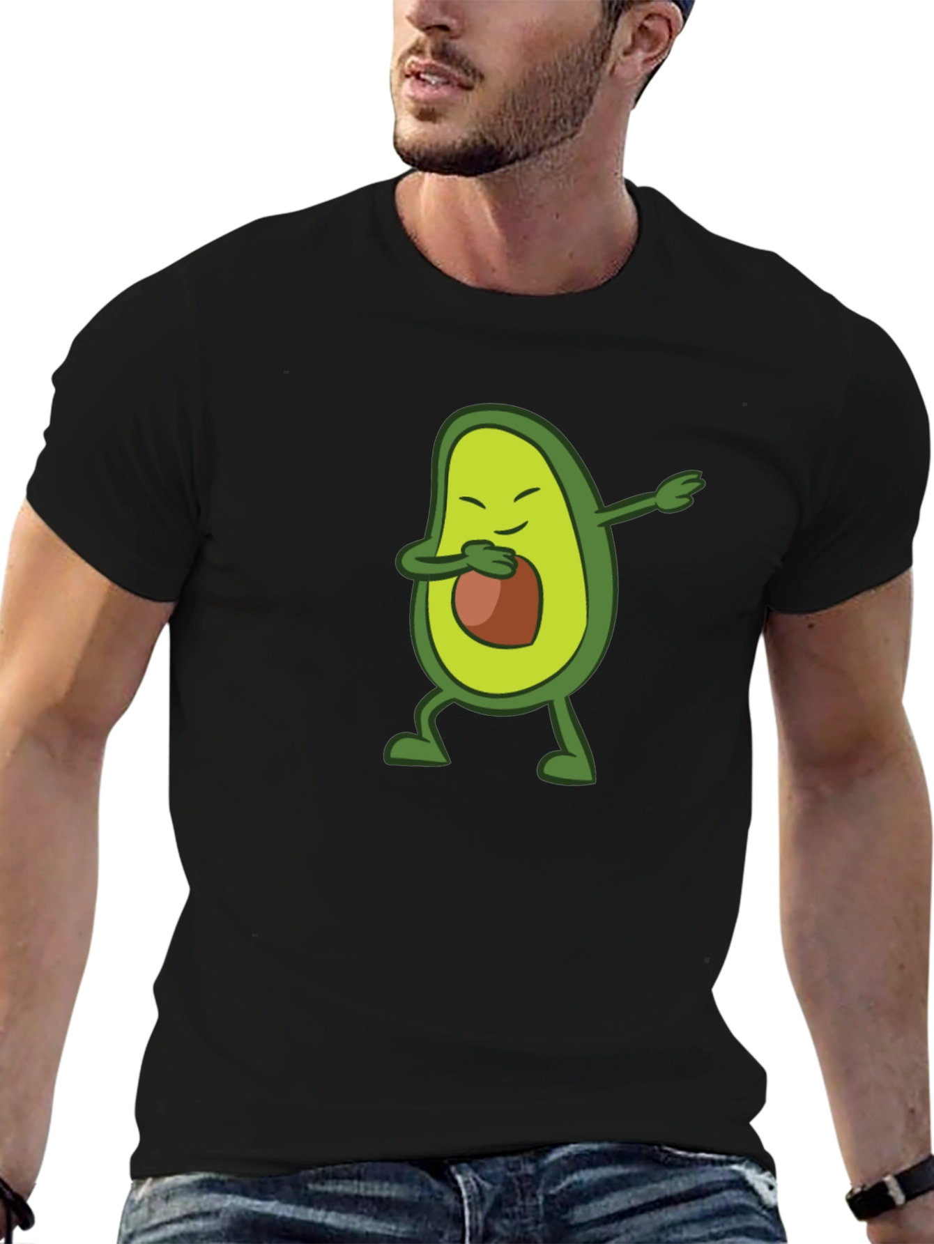 Dabbing Avocado Graphic Tee - Black