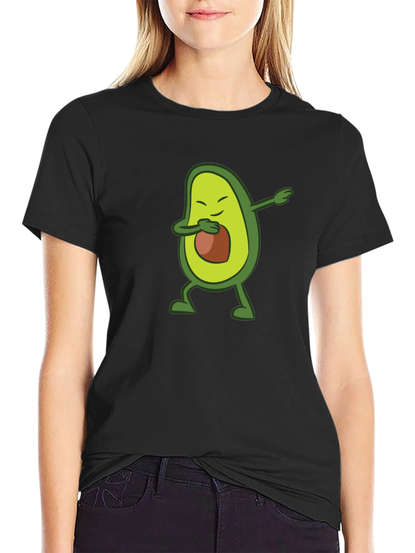 Dabbing Avocado Graphic Tee - Black