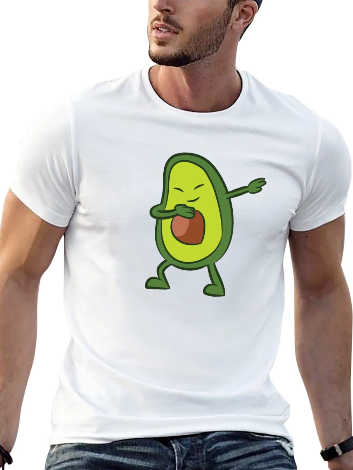 Dabbing Avocado Graphic Tee - Black