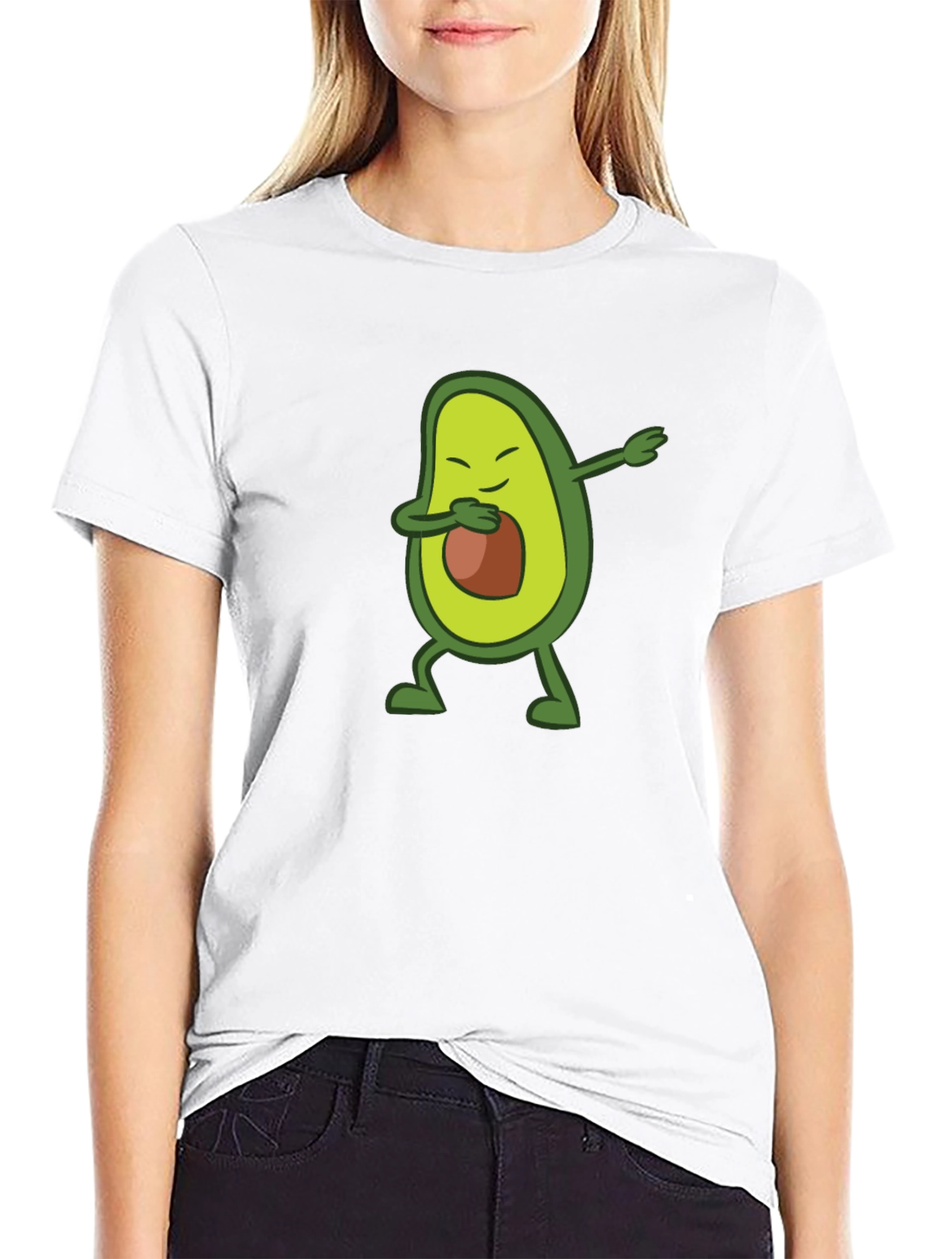 Dabbing Avocado Graphic Tee - Black