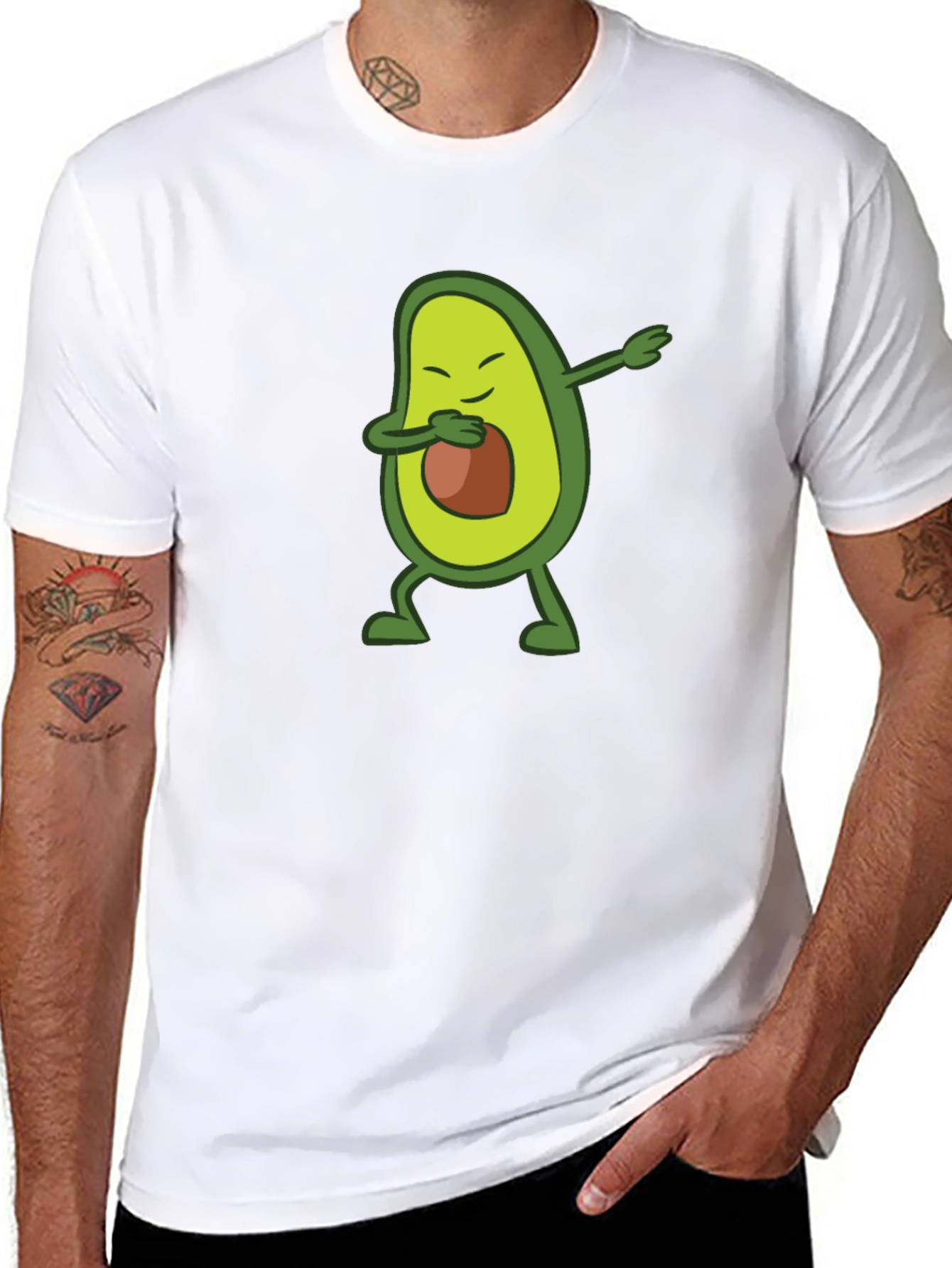 Dabbing Avocado Graphic Tee - Black