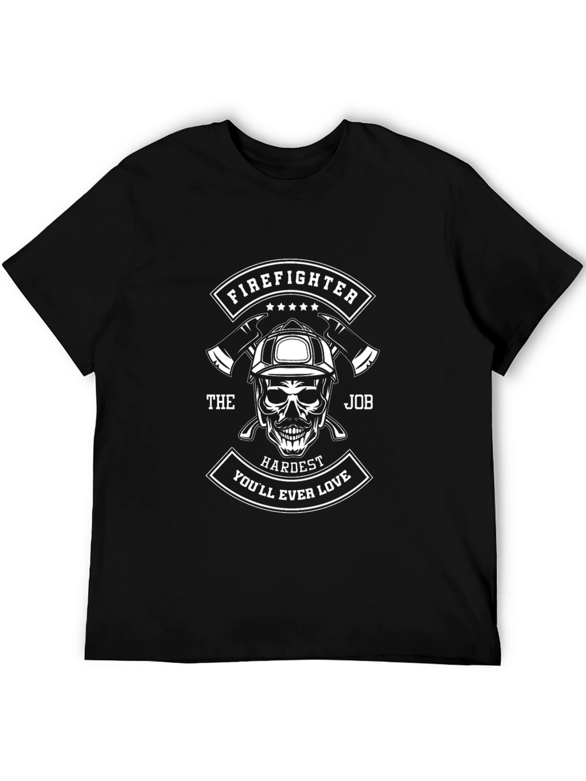 Firefighter Skull Graphic Tee - Hardest Job Ever!