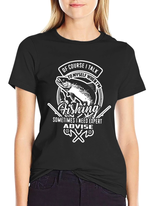 Fishing Expert Black Graphic T-Shirt