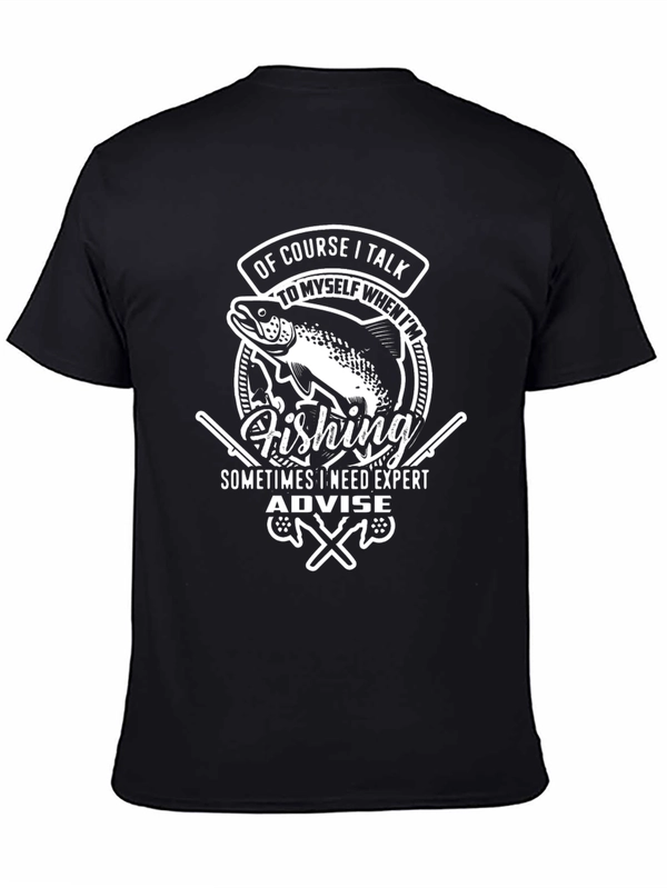 Fishing Expert Black Graphic T-Shirt