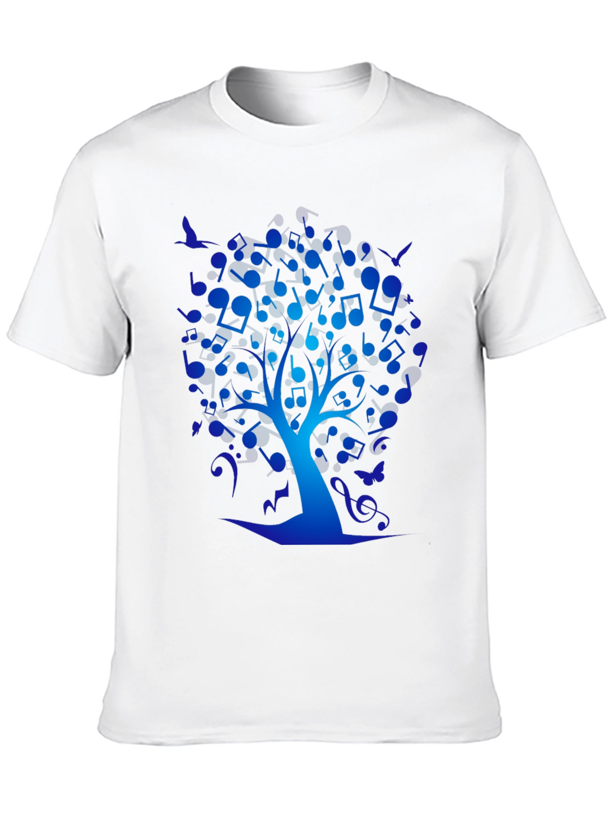 Musical Tree Graphic Tee - Black Cotton T-Shirt