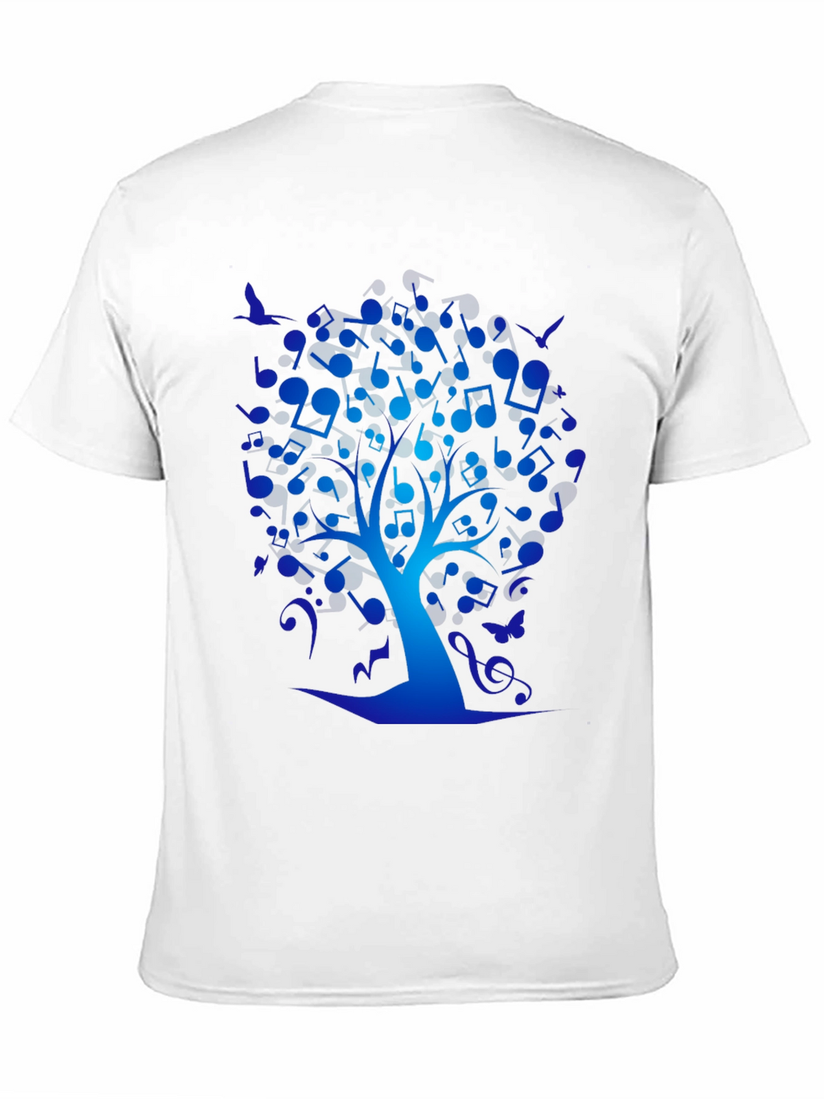 Musical Tree Graphic Tee - Black Cotton T-Shirt