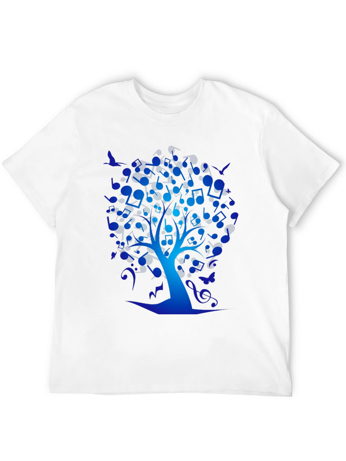 Musical Tree Graphic Tee - Black Cotton T-Shirt