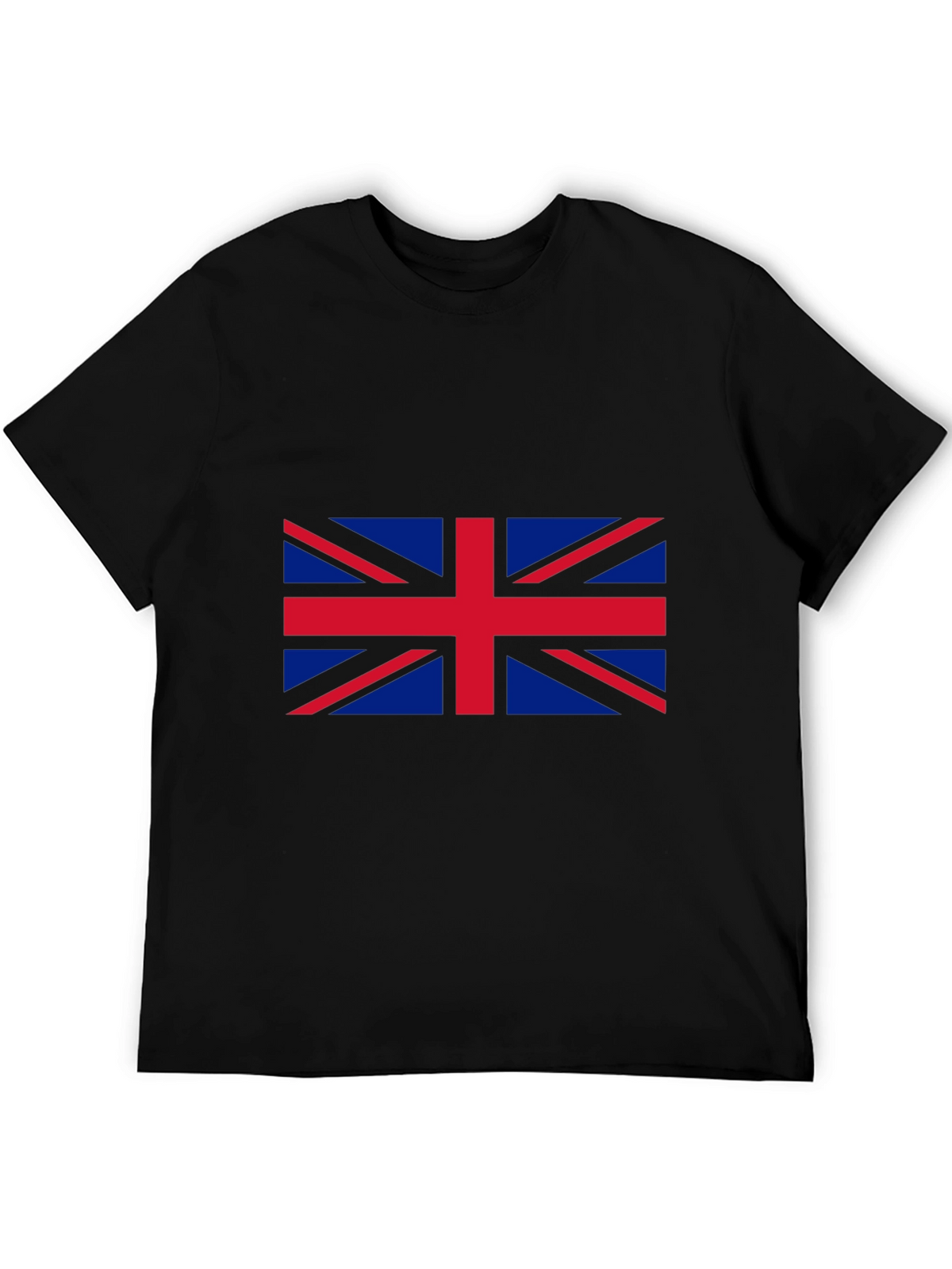 Union Jack Graphic Tee - Black Cotton T-Shirt