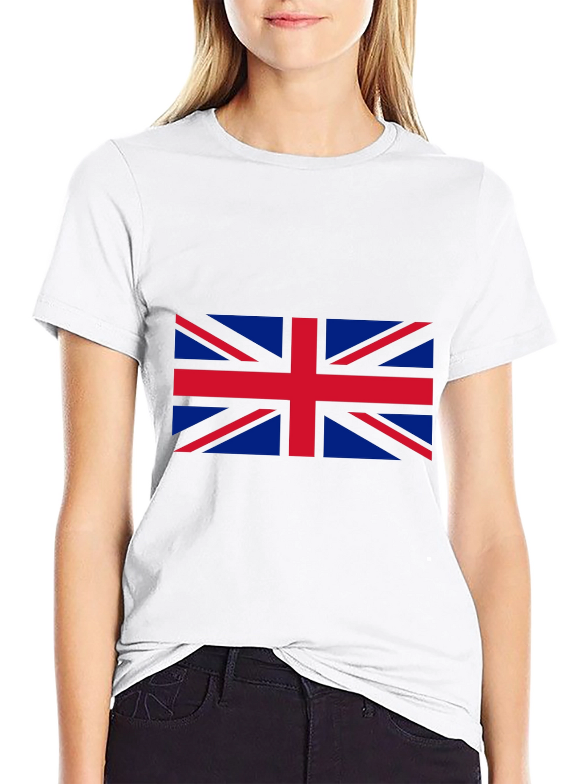 Union Jack Graphic Tee - Black Cotton T-Shirt