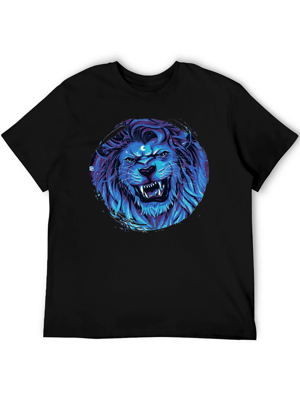 Lion Galaxy Black T-Shirt