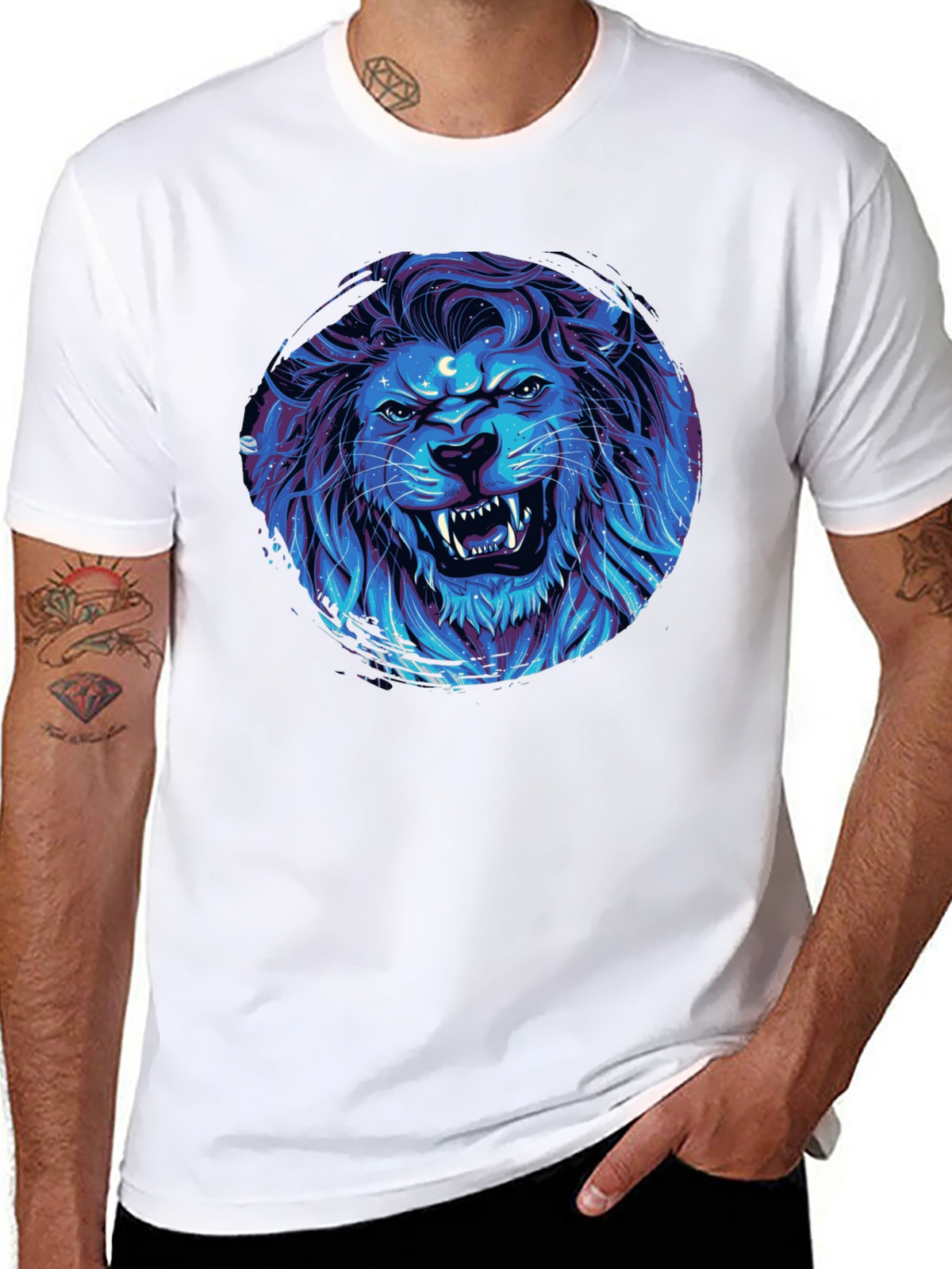 Lion Galaxy Black T-Shirt
