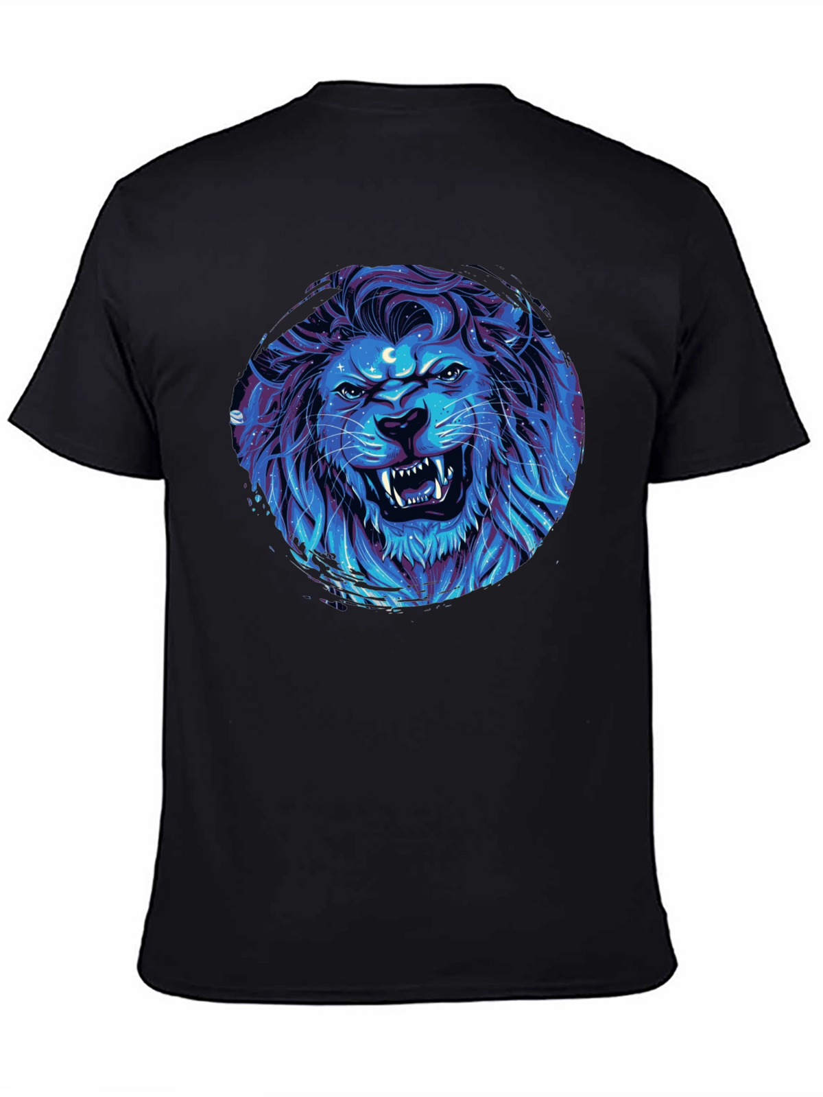 Lion Galaxy Black T-Shirt