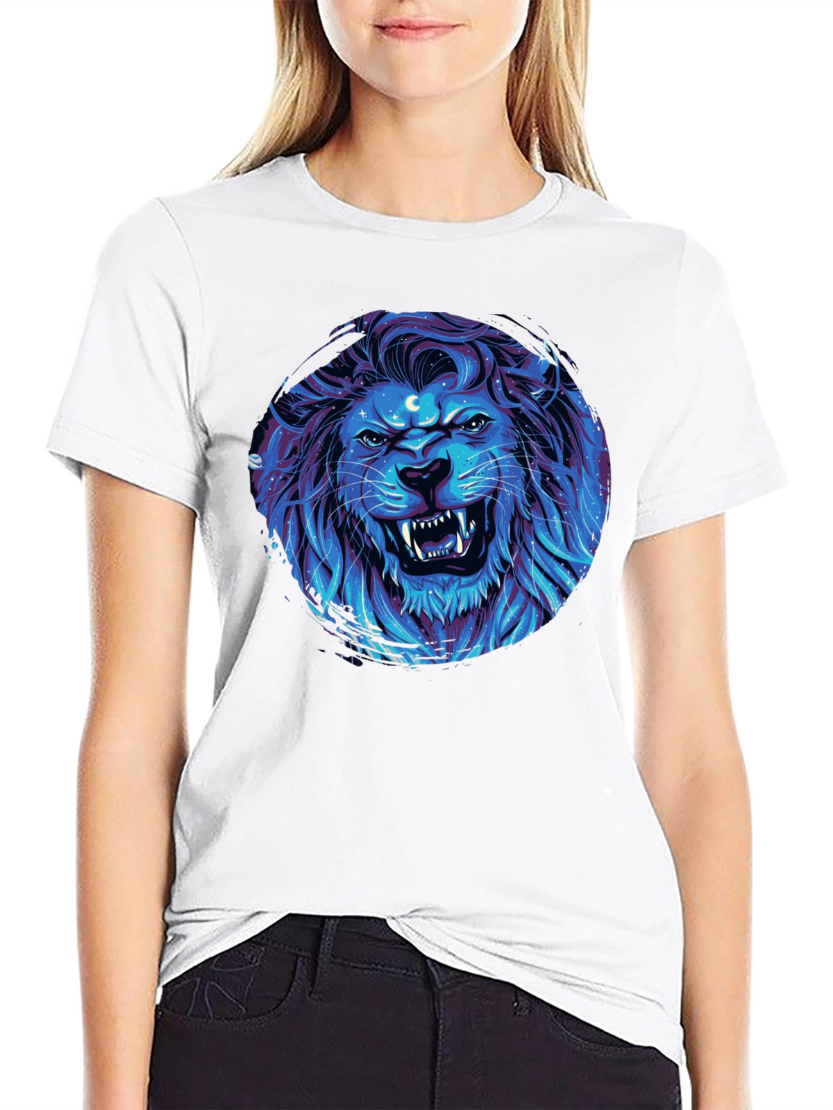 Lion Galaxy Black T-Shirt