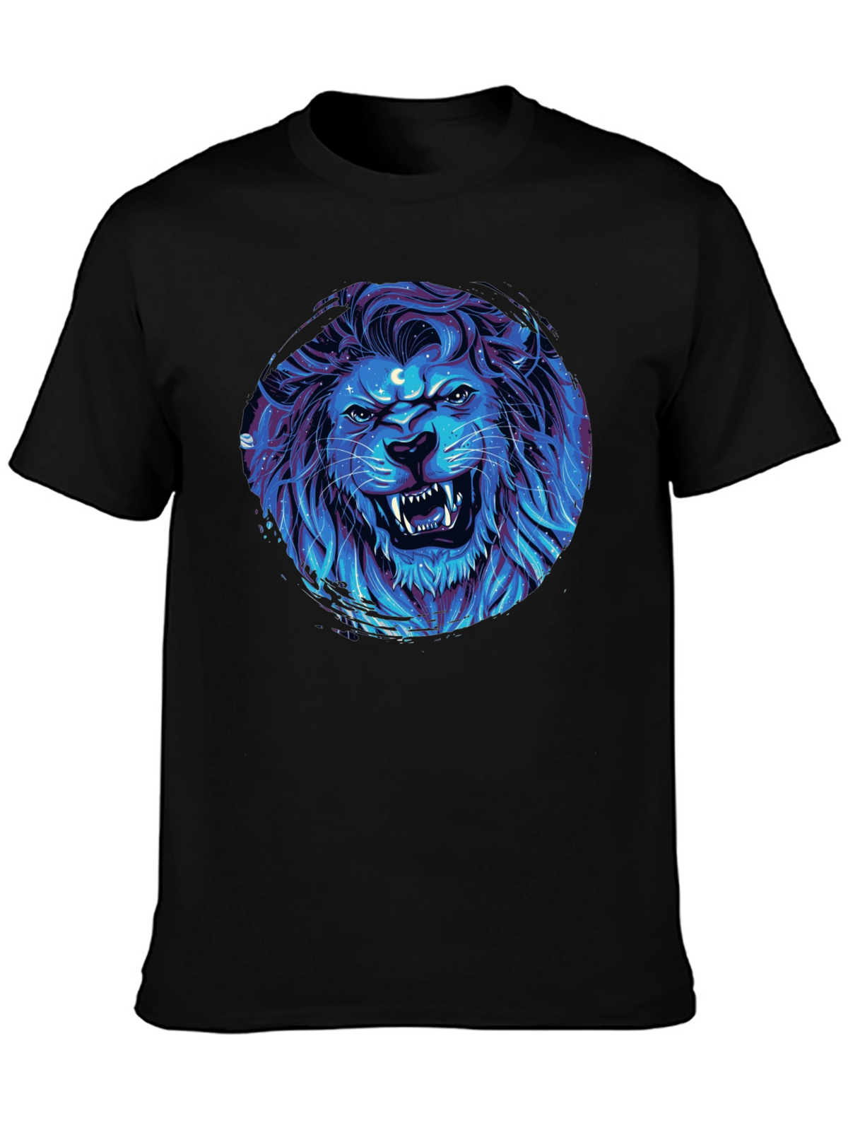 Lion Galaxy Black T-Shirt