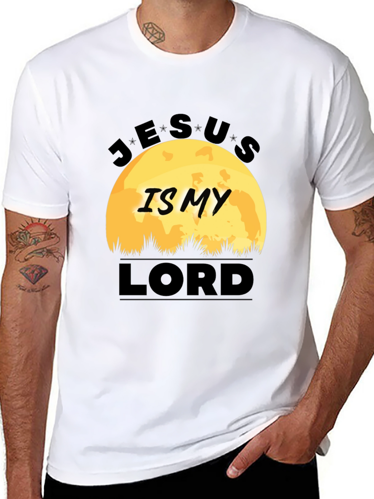 Jesus Is My Lord Black Graphic T-Shirt