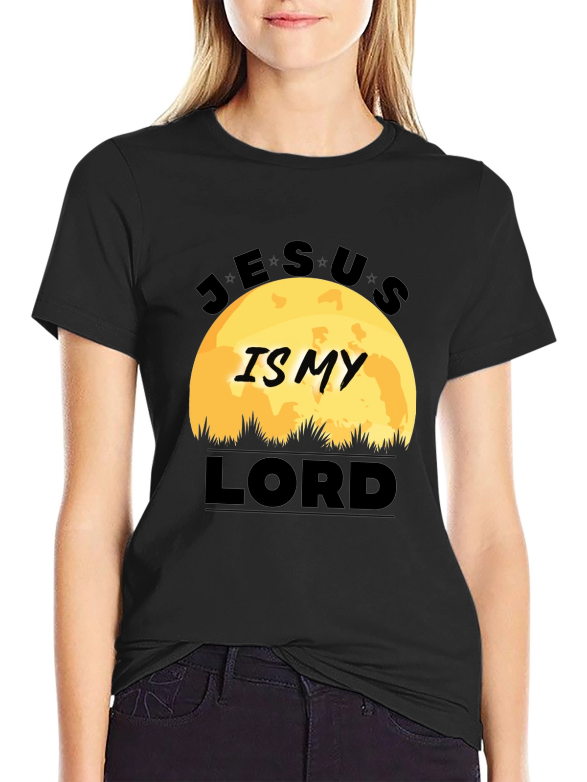 Jesus Is My Lord Black Graphic T-Shirt